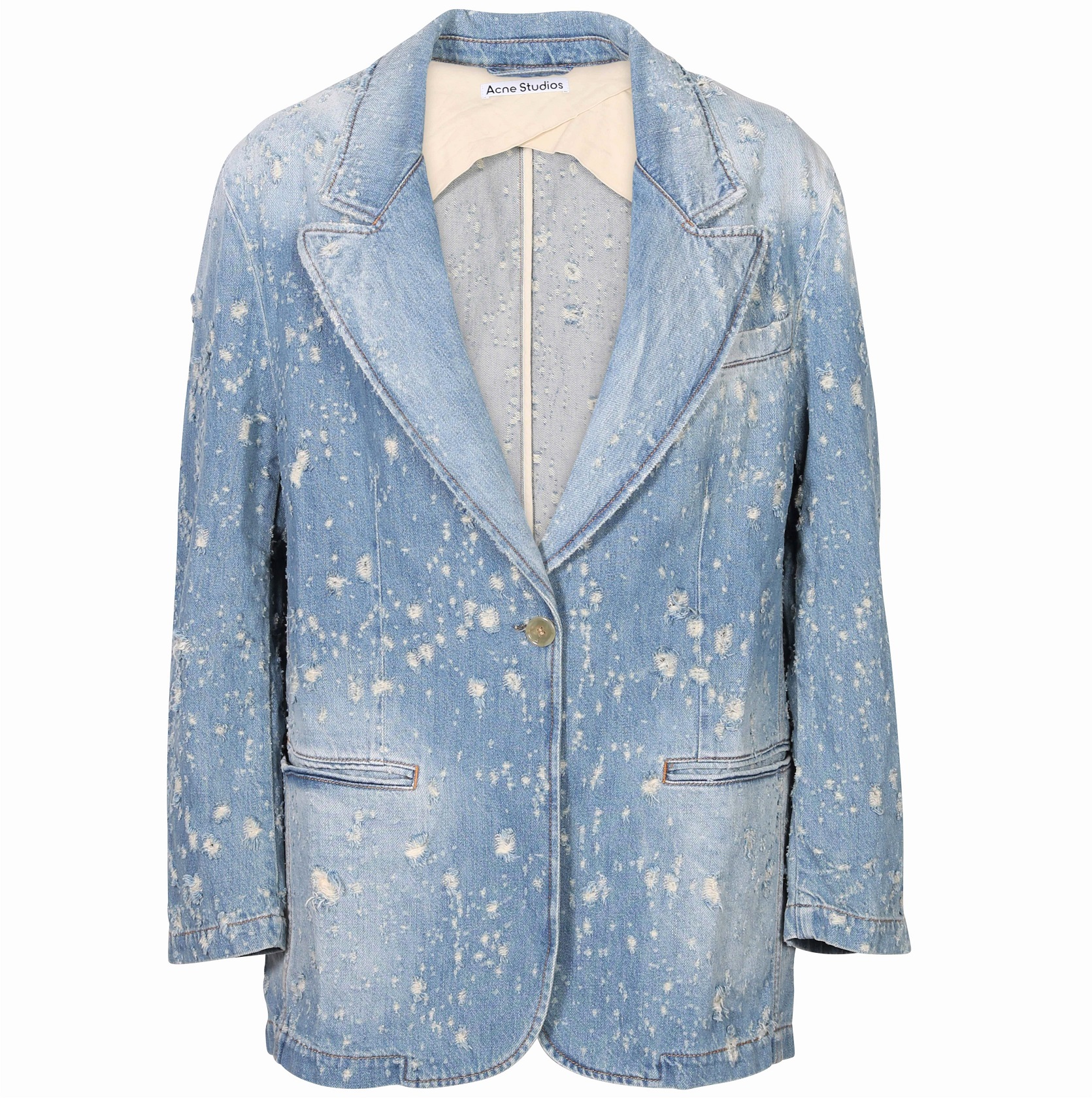 ACNE STUDIOS Oversize Denim Blazer in Mid Blue