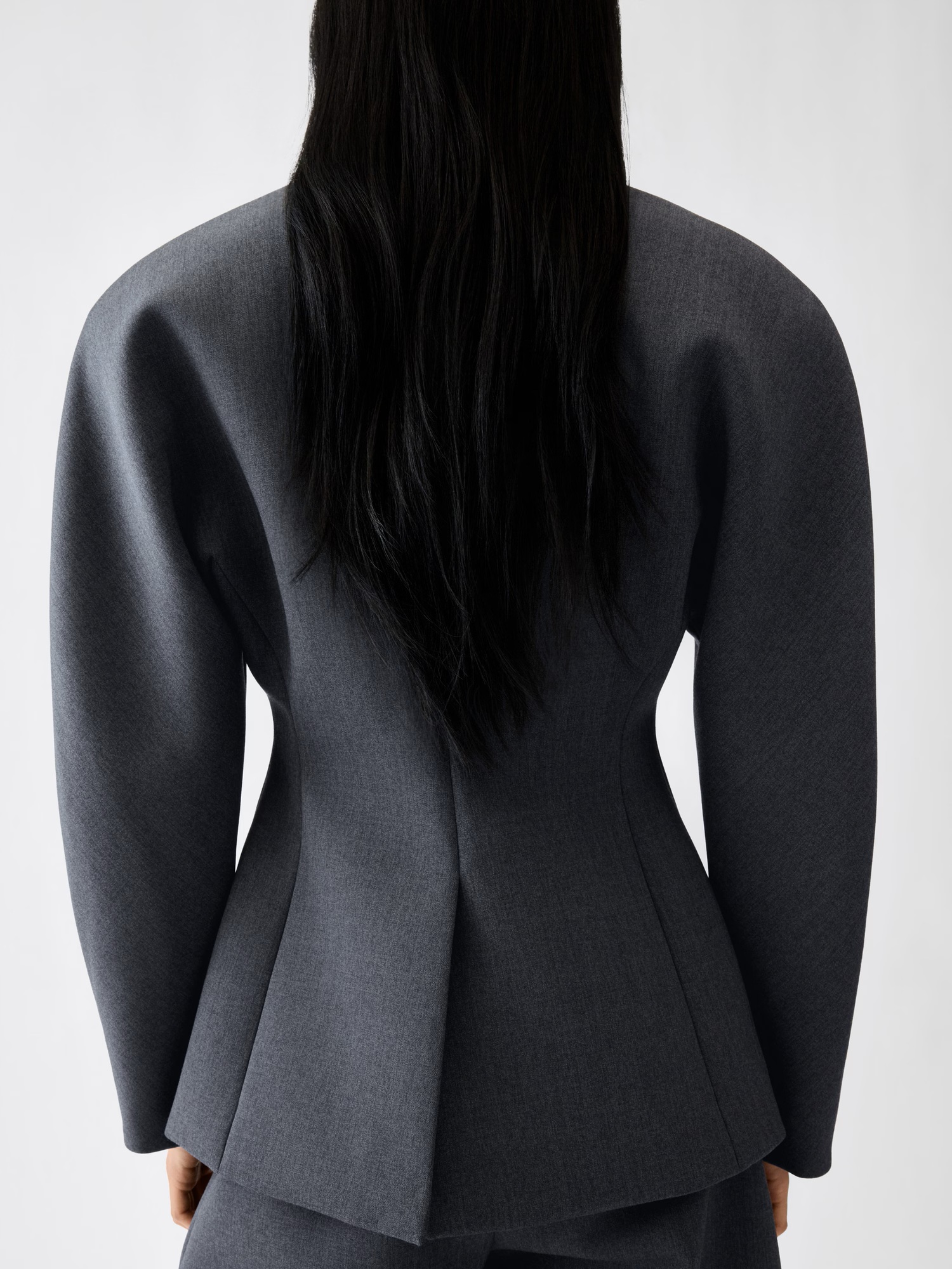 JACQUEMUS Ovalo Blazer in Dark Grey