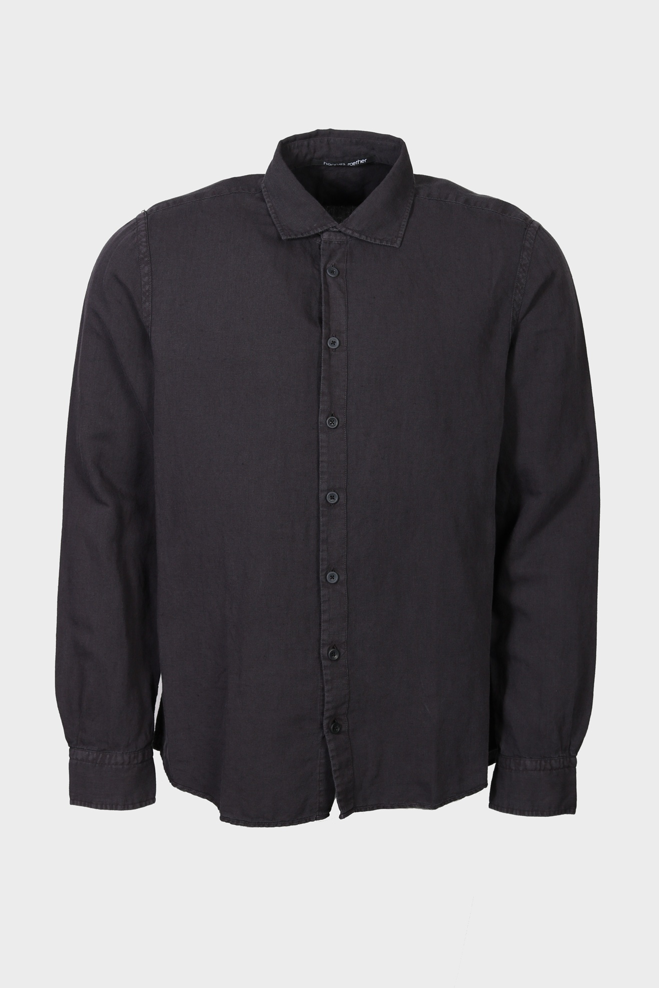 HANNES ROETHER Cotton/Linen Shirt in Black
