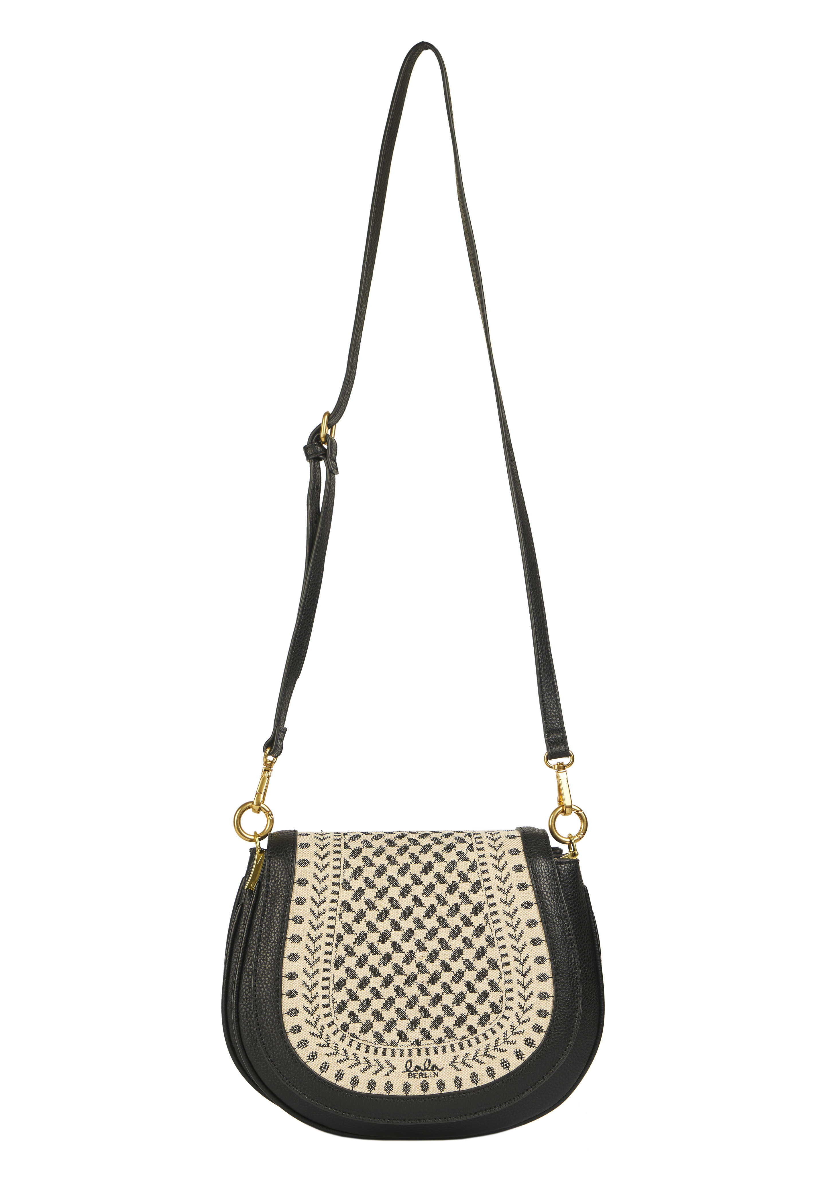 Lala Berlin Carla Crossbody Bag in Round X-Stitch Black