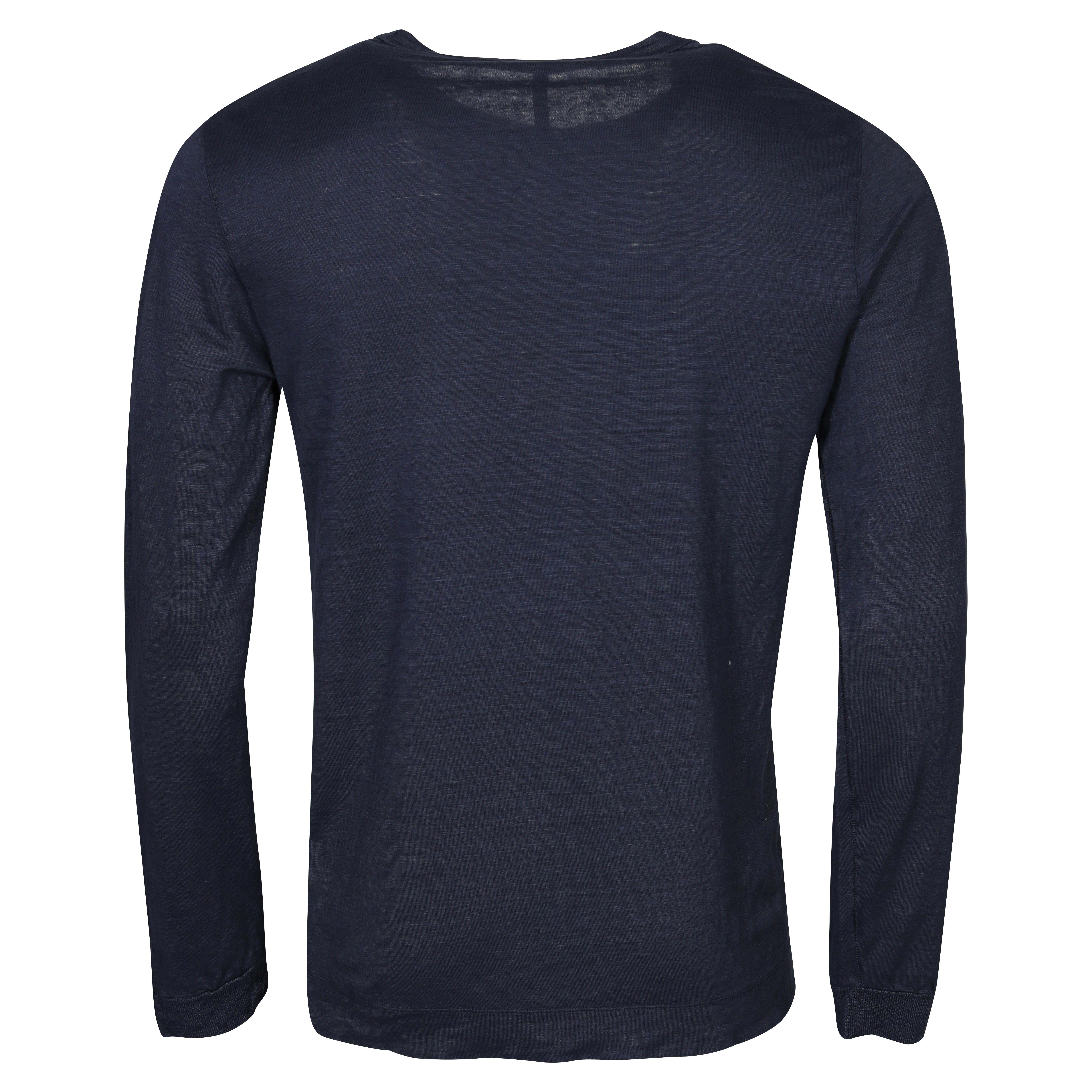 Transit Uomo Hemp/Linen Longsleeve in Blue