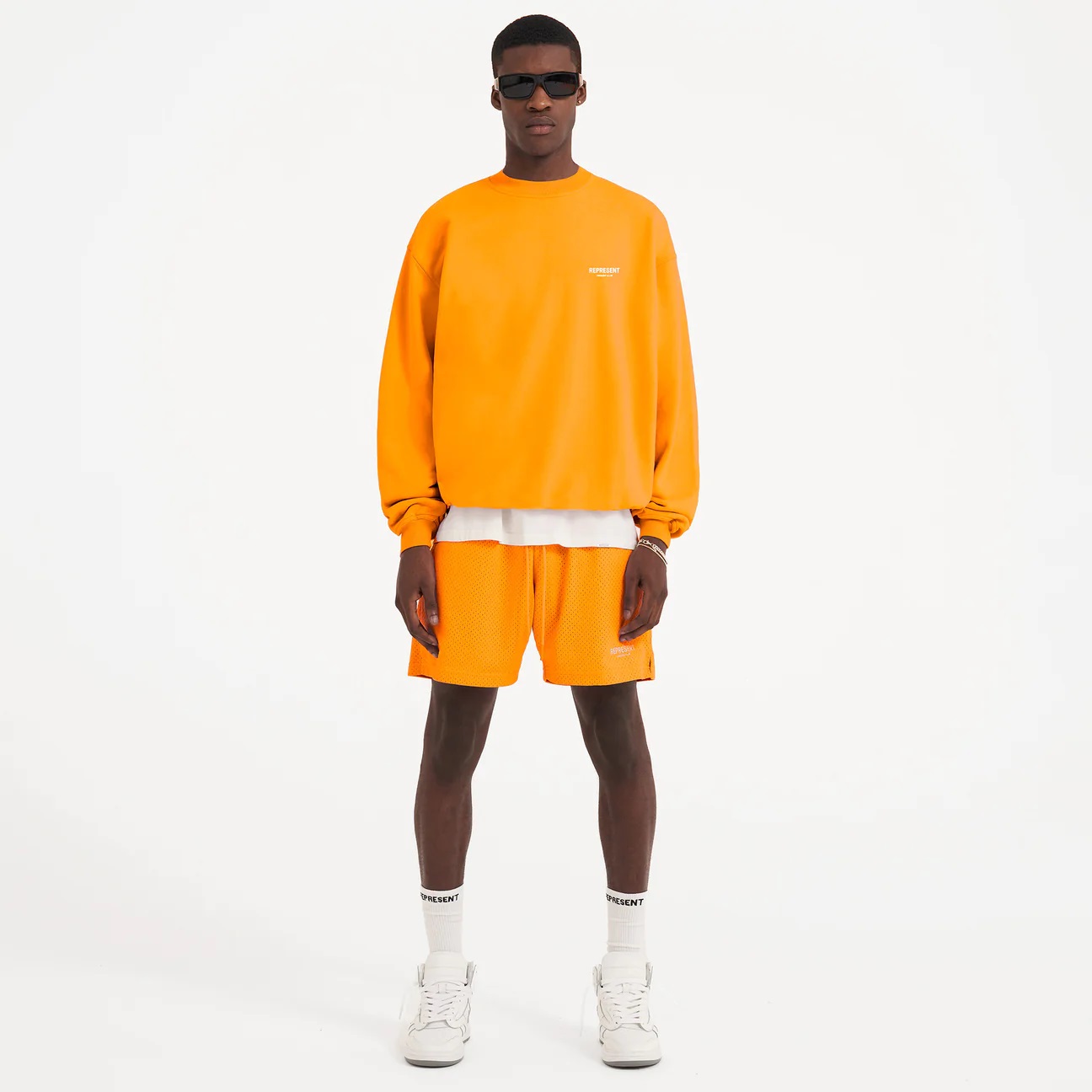 REPRESENT Owners Club Sweater in Neon Orange S