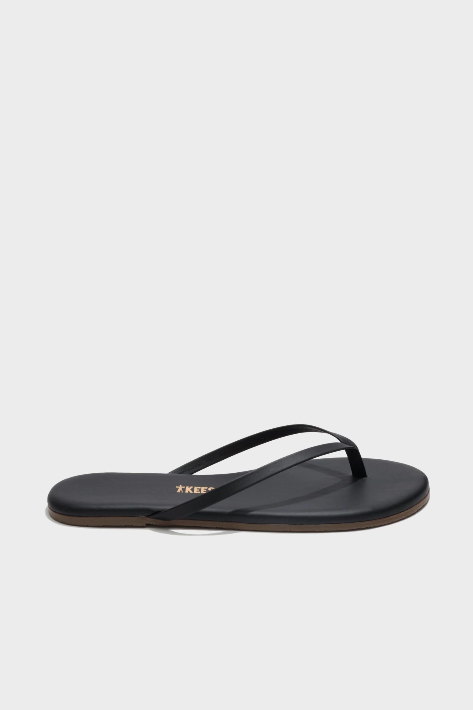 TKEES Lily Leather Flip Flop in Black