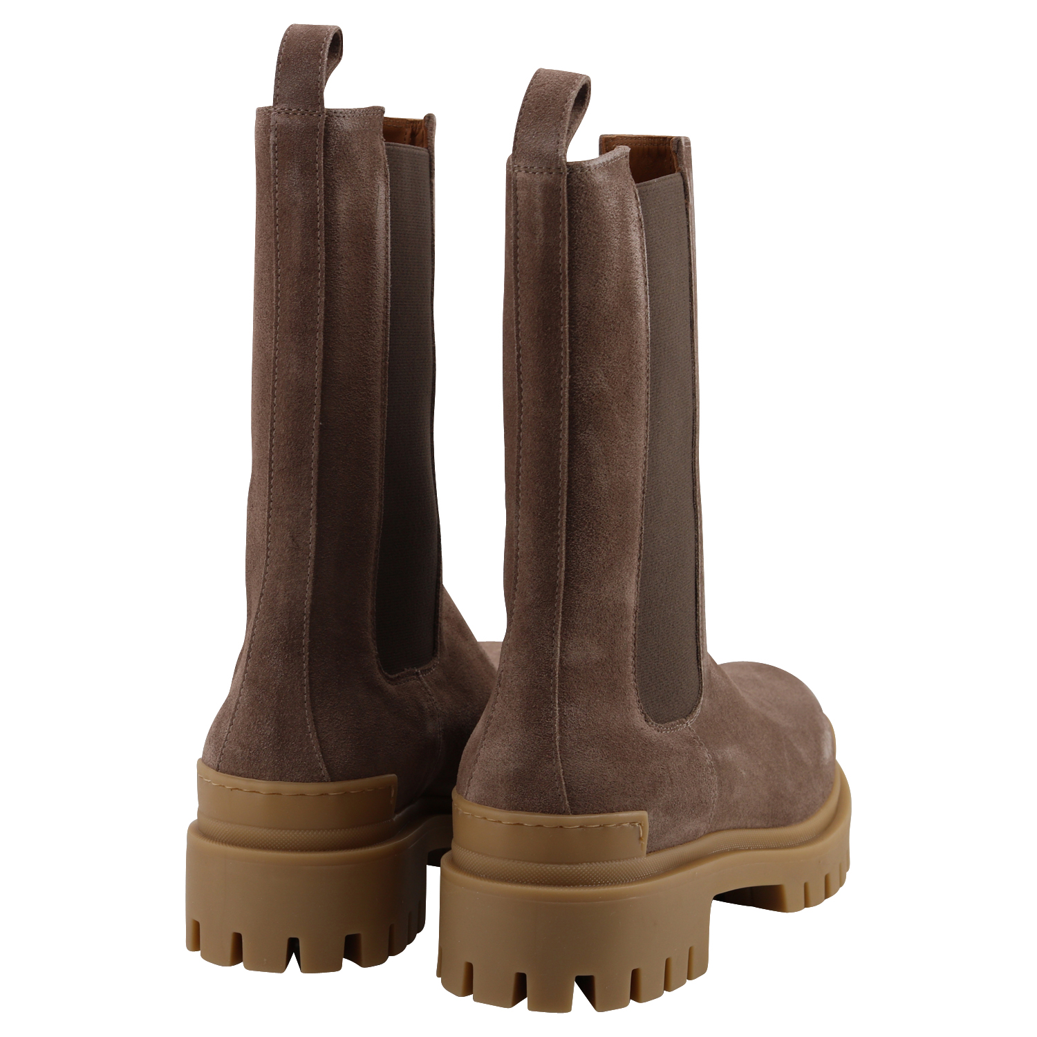 Ennequadro Chelsea Combat Boots Beige Suede