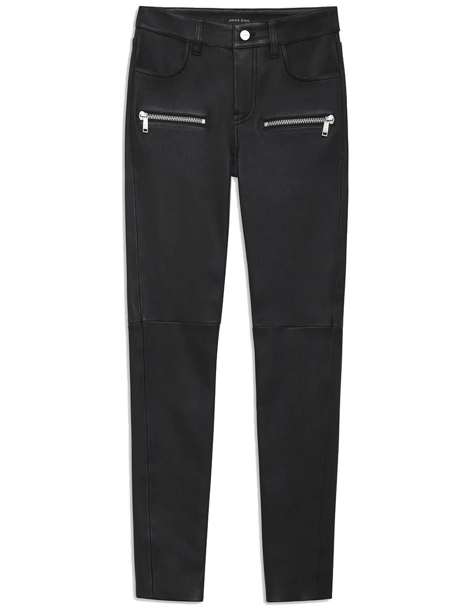 ANINE BING Remy Leather Pant in Black 34