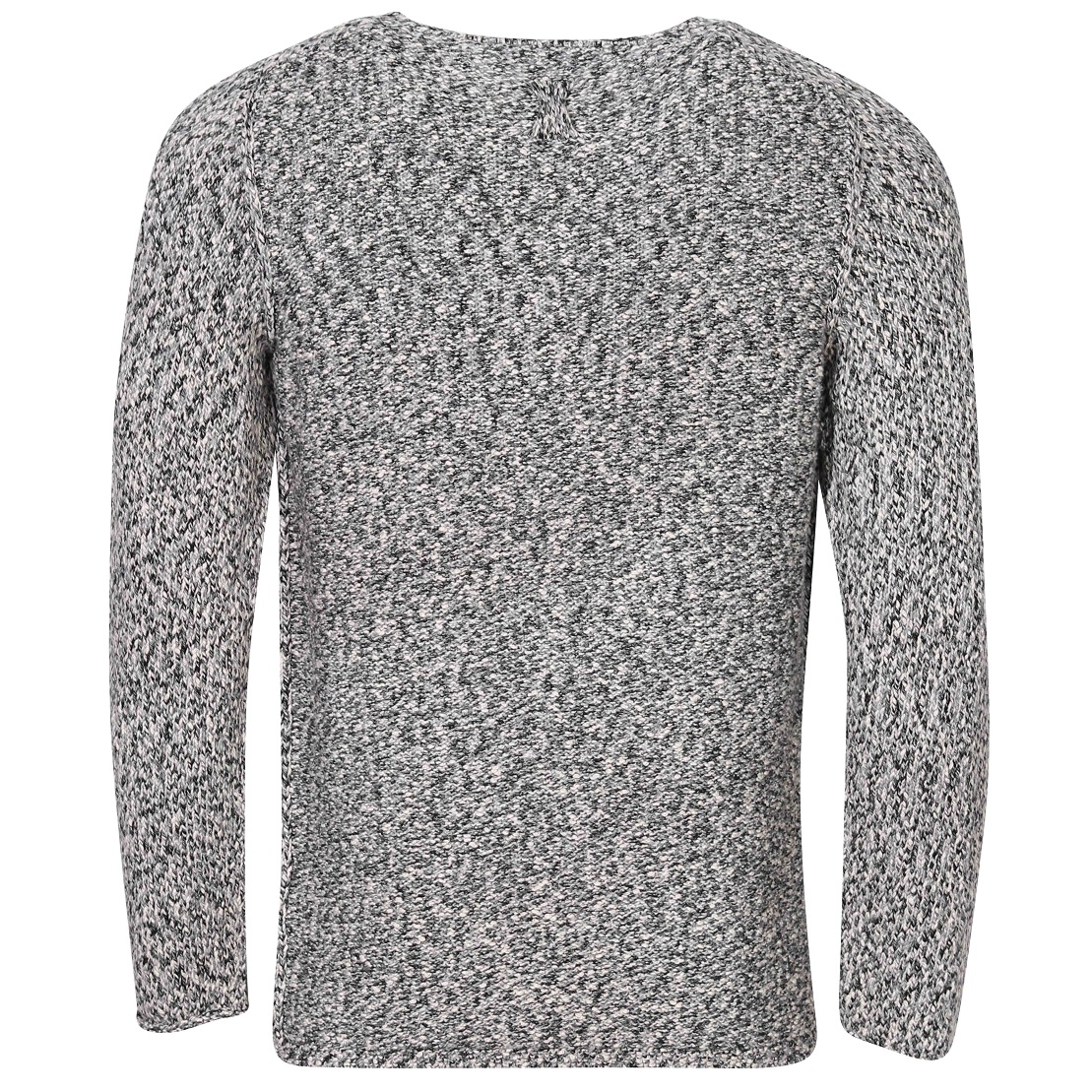 HANNES ROETHER Cotton Knit Pullover in Black/Dust/White