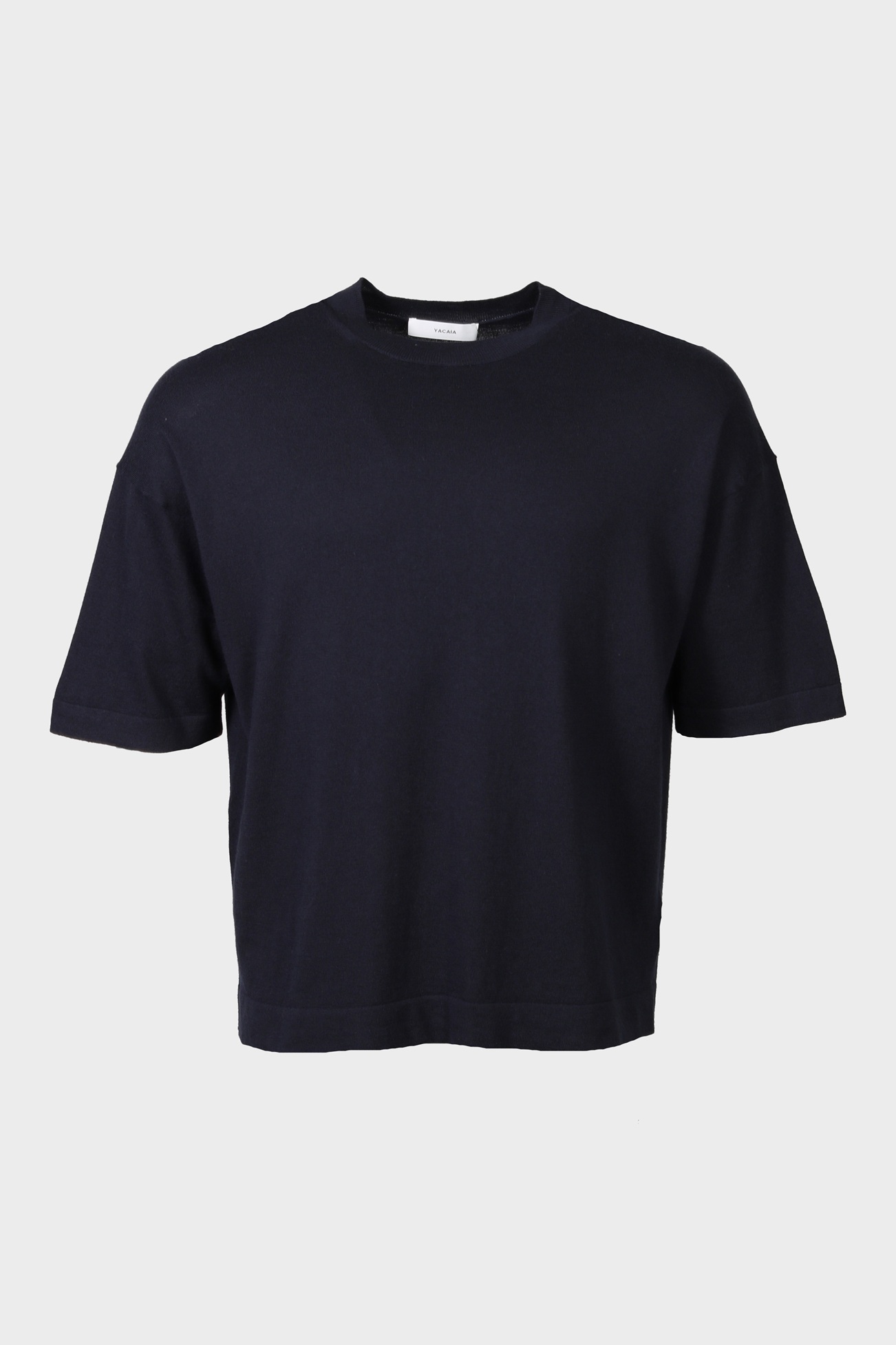 YACAIA Cotton/Cashmere T-Shirt in Navy