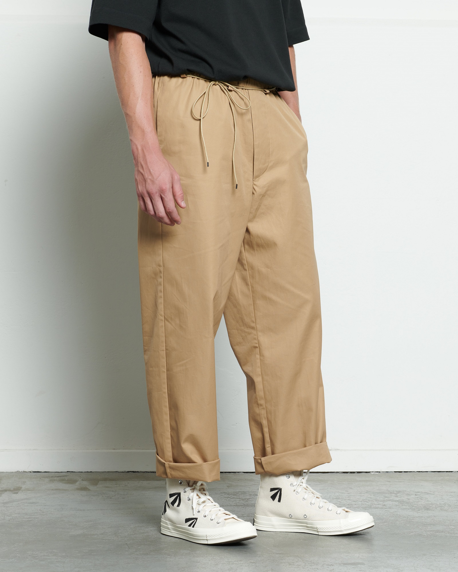 APPLIED ART FORMS Drawstring Pant in Khaki 46