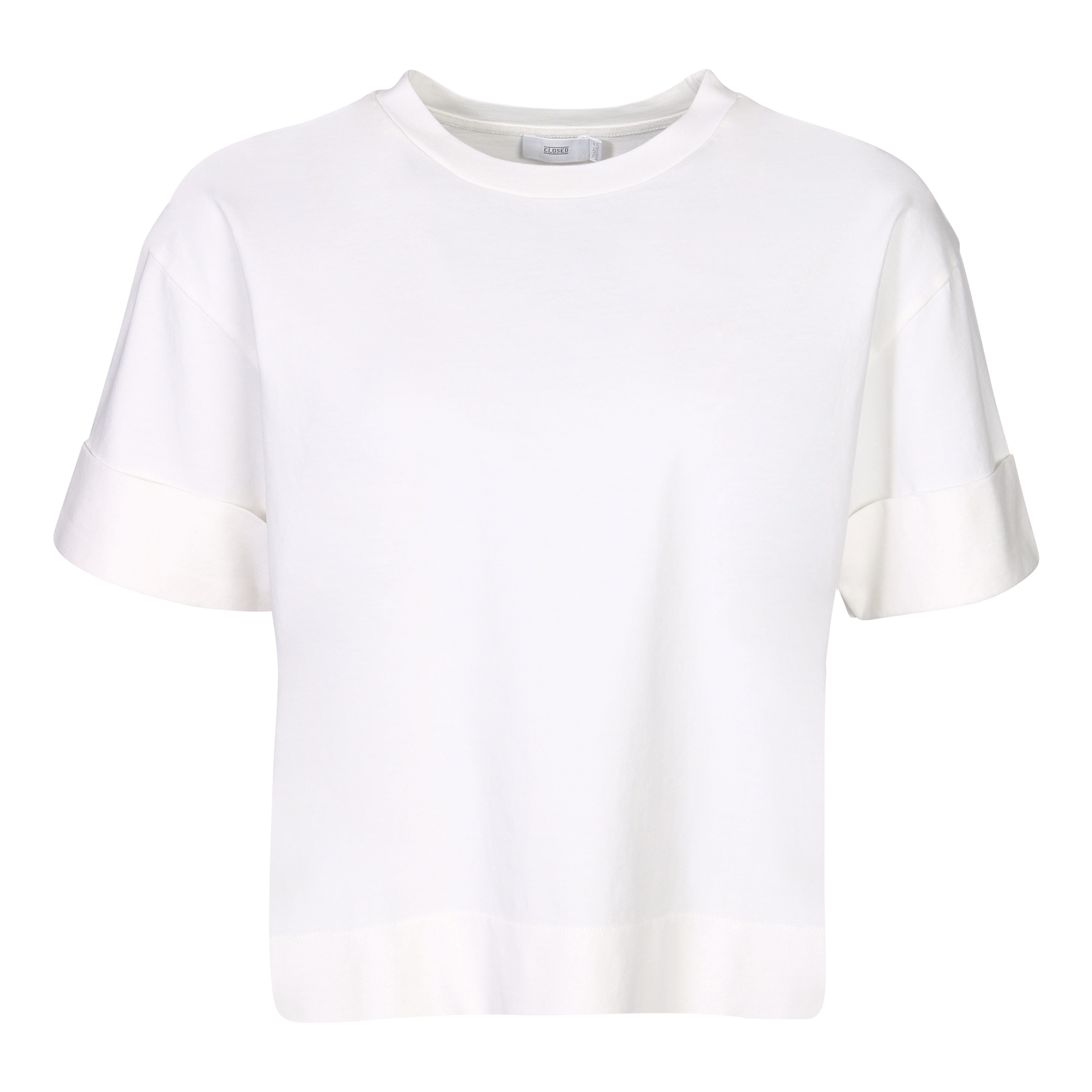Closed Cropped T-Shirt  in White