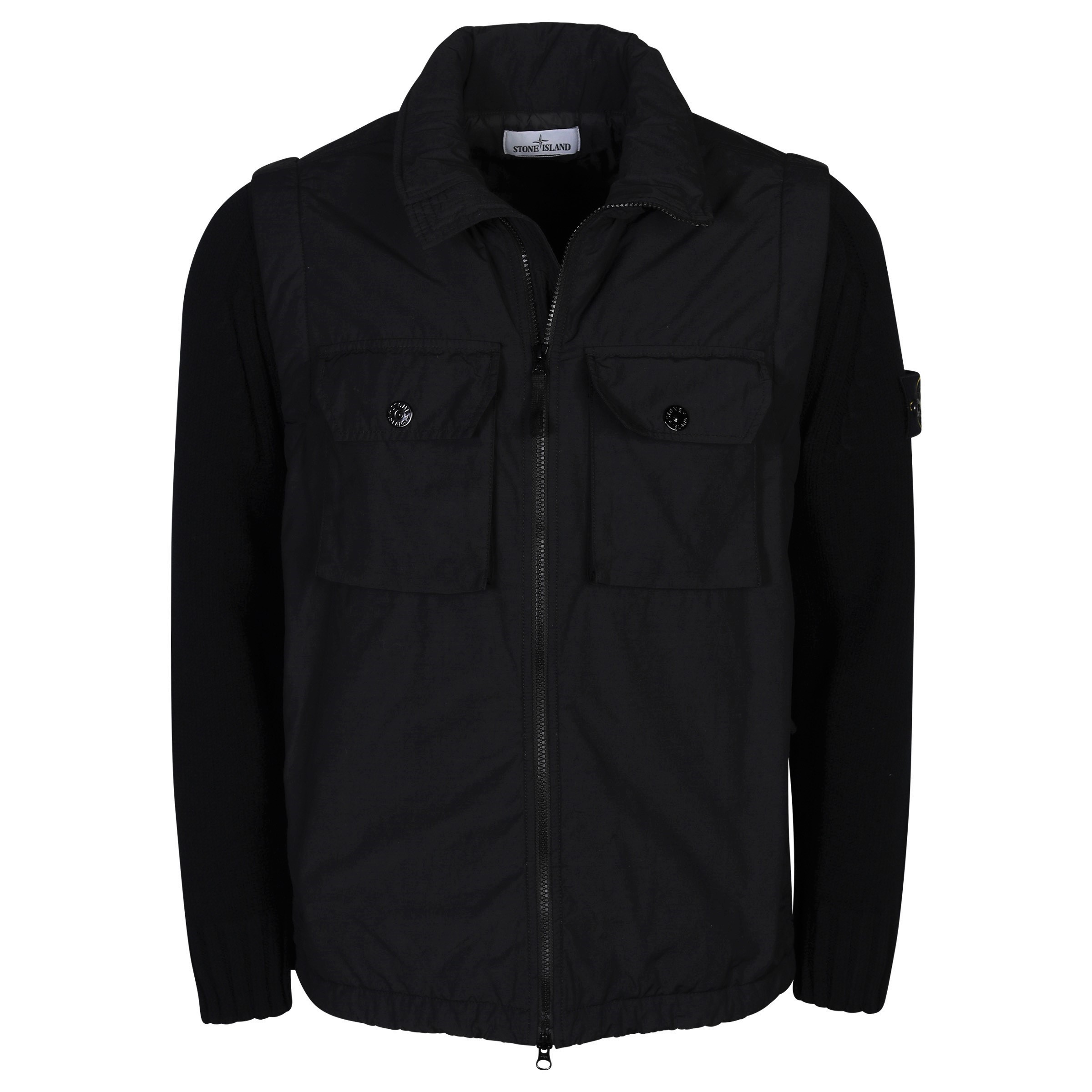 Stone Island Naslan Light Watro with Primaloft Jacket with Removable Arms in Black