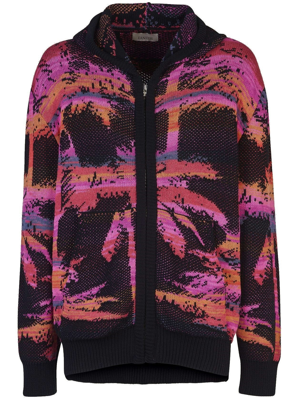 LANEUS Palm Cotton Knit Hoodie in Multicolor