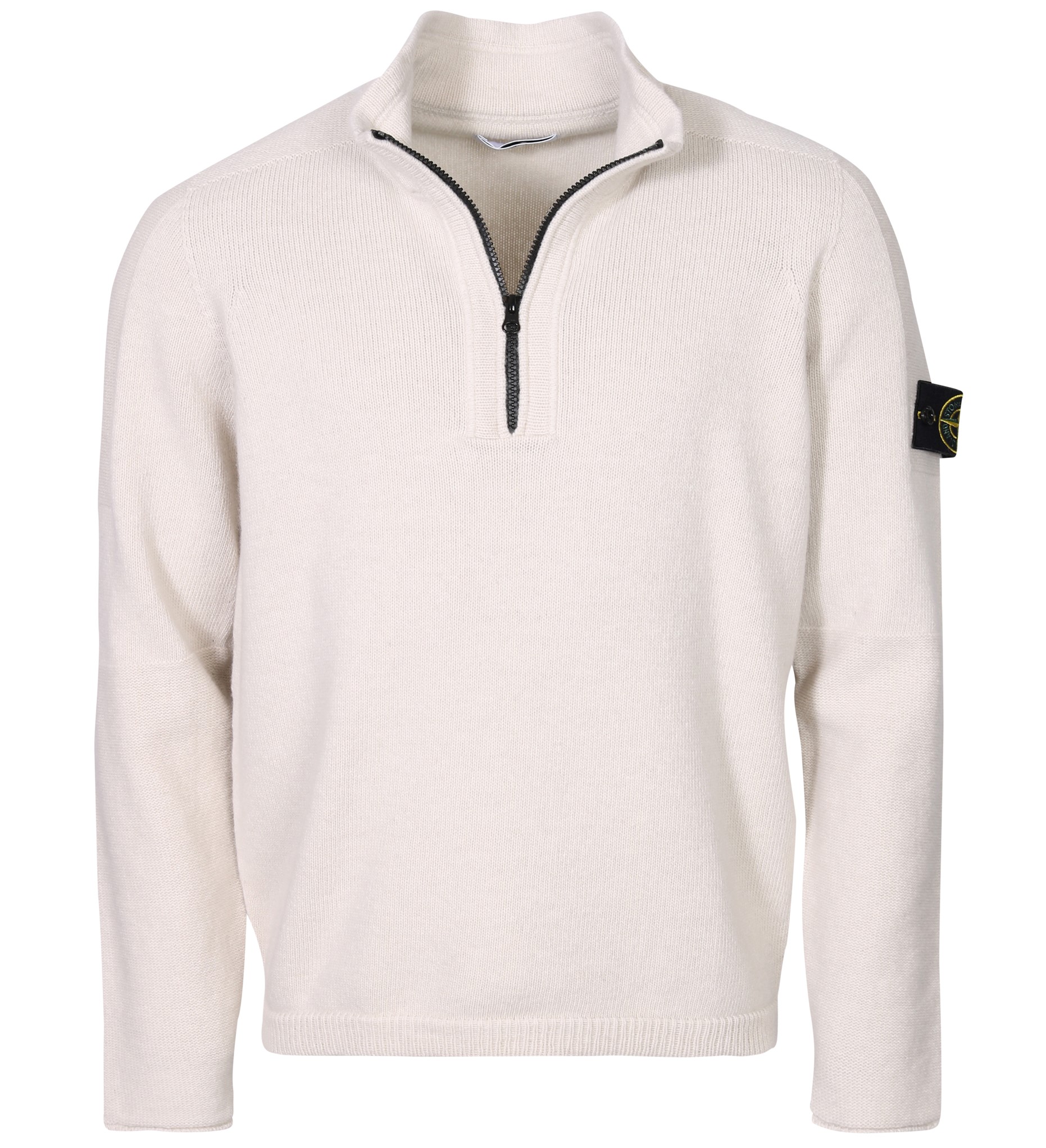 STONE ISLAND Halfzip Knit Sweater in Cement