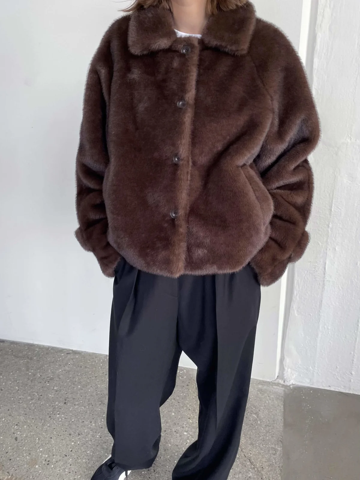MEOTINE. Fake Fur Jacket in Brown MEOTINE. Fake Fur Jacket in Brown