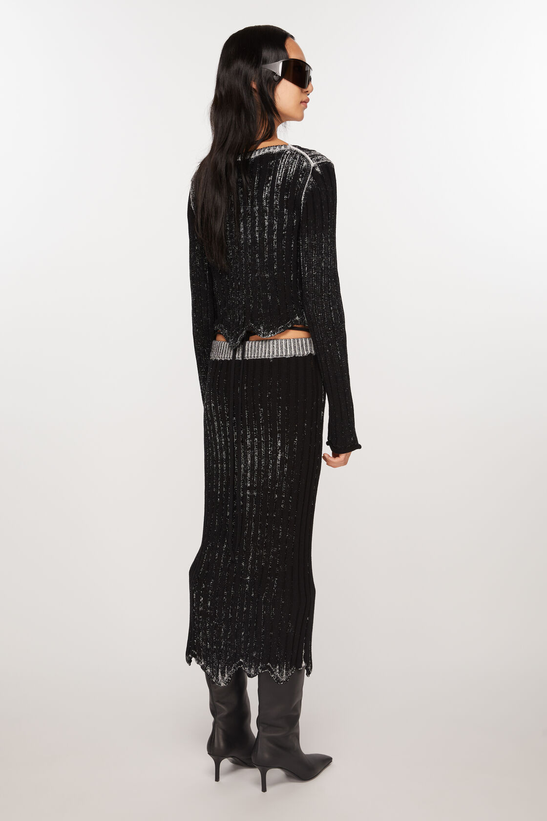 ACNE STUDIOS Knit Skirt in Black/White M