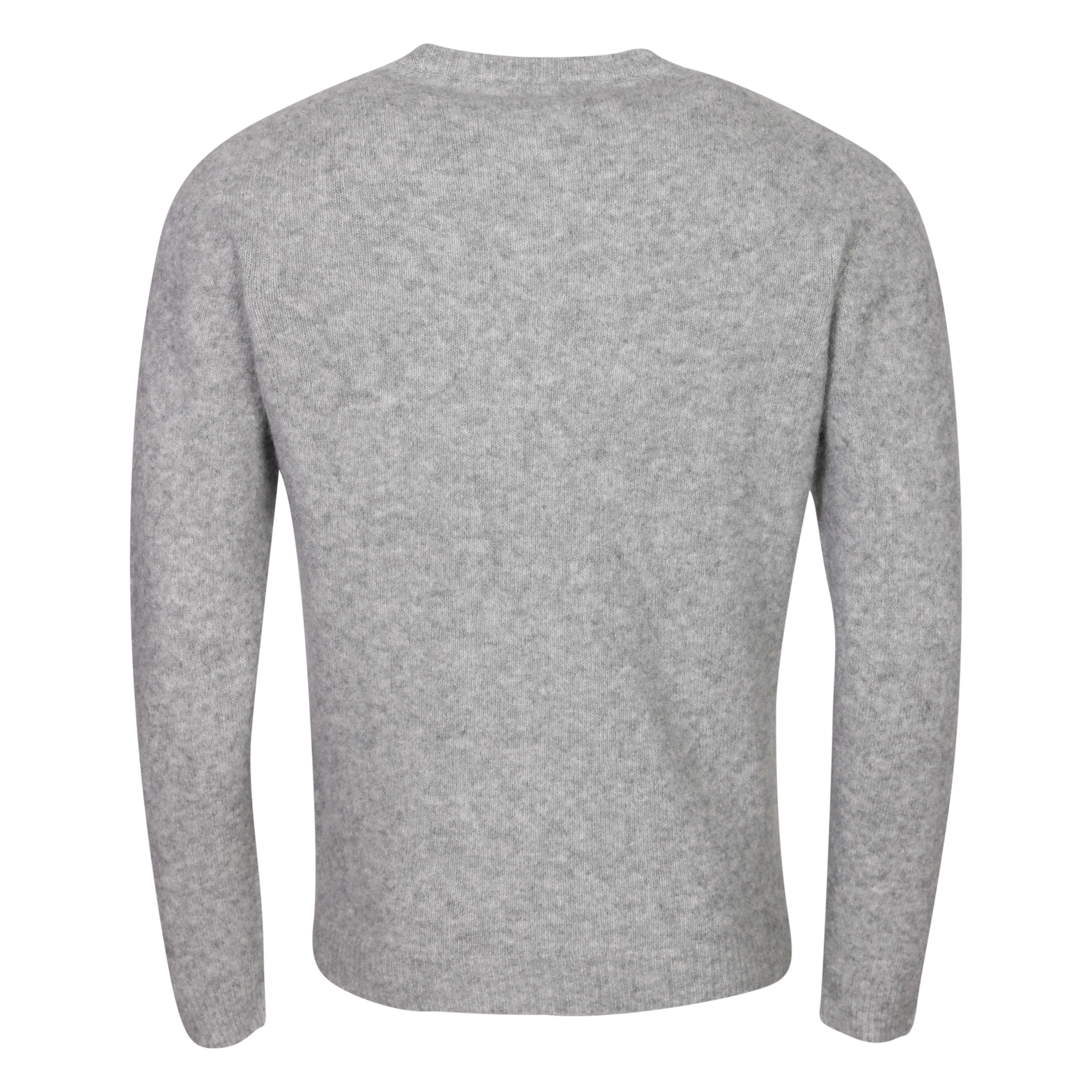 Roberto Collina Fluffy Knit Pullover in Grey Melange 48