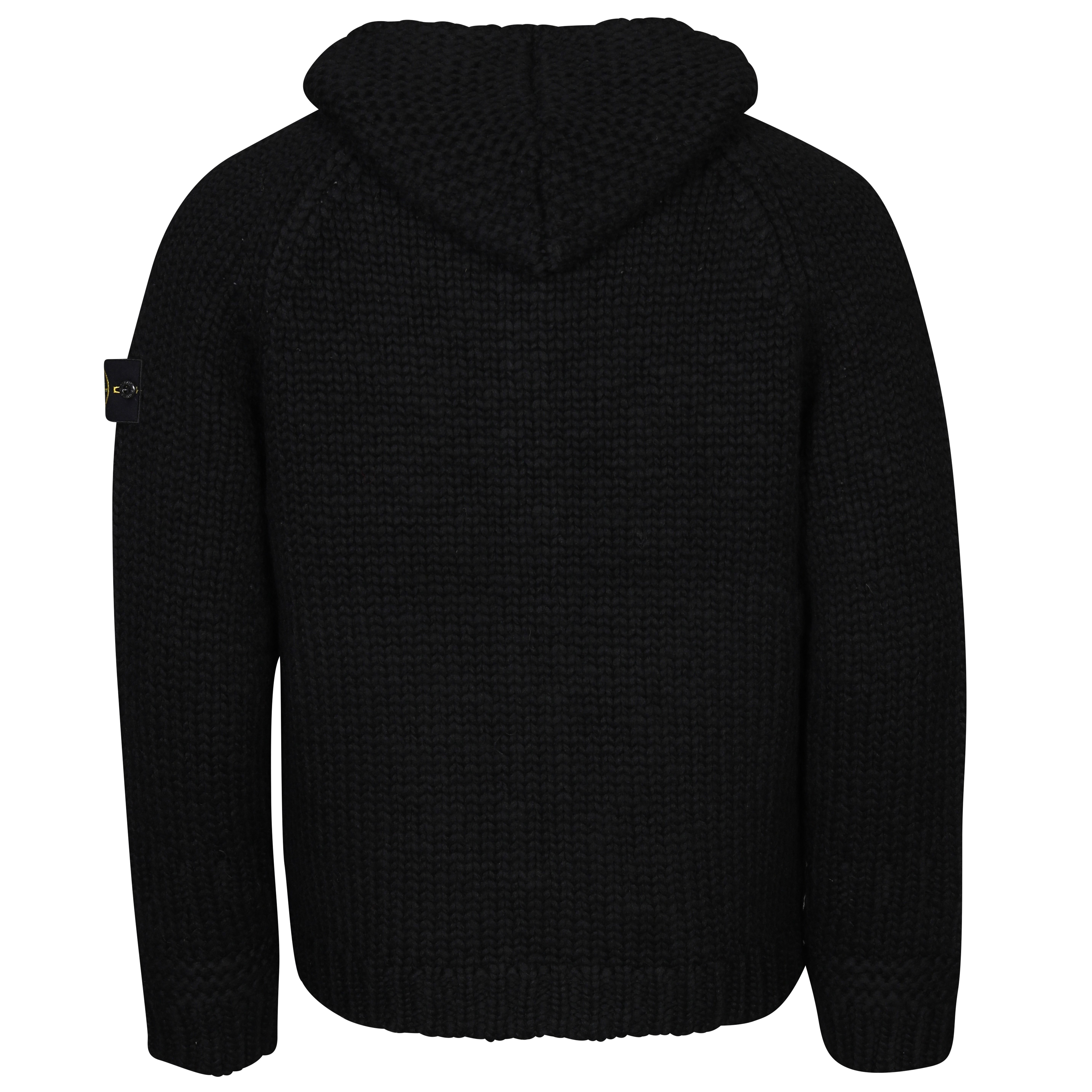 Stone Island Hodded Knit Jacket in Black