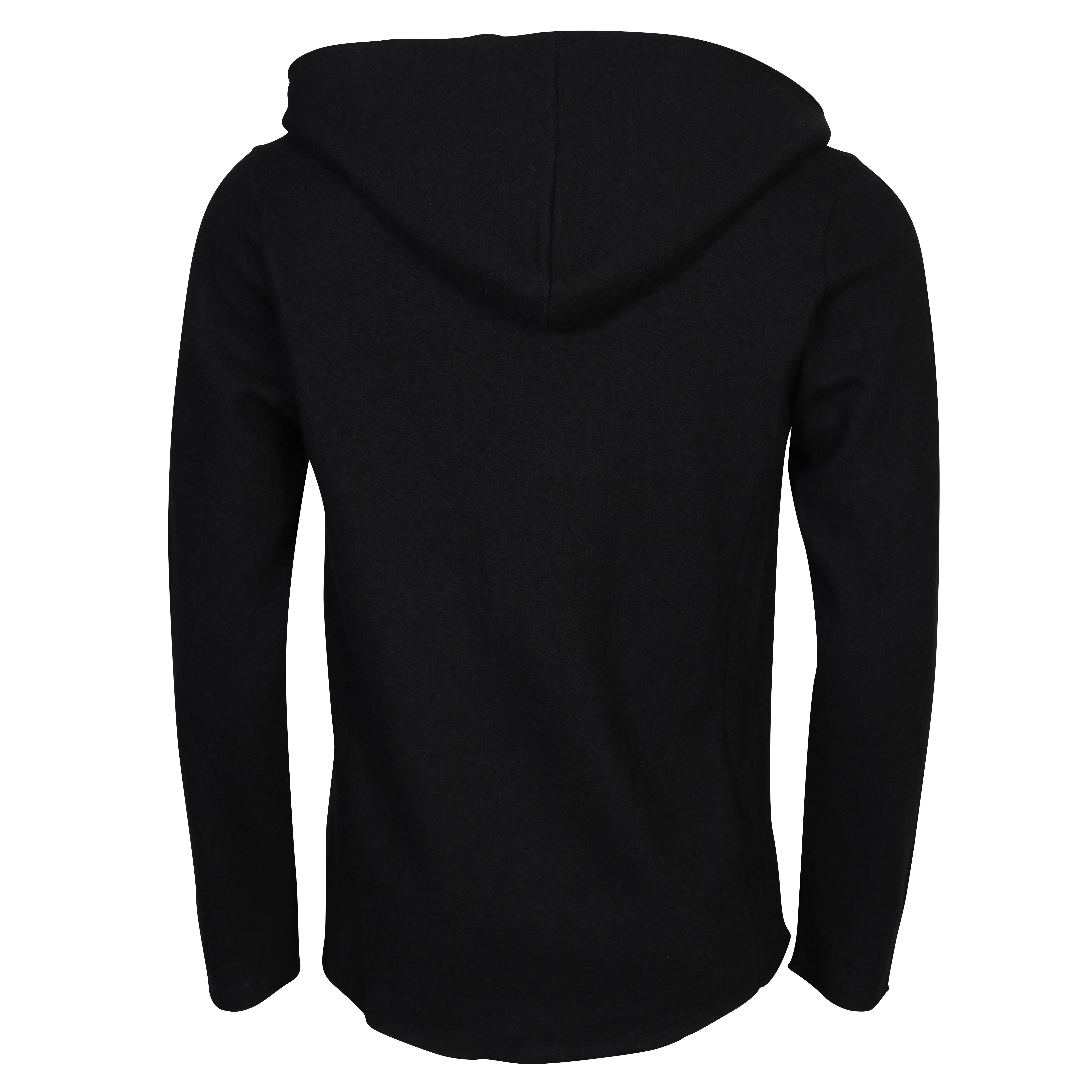 Hannes Roether Knit Hooded Zip Jacket in Black