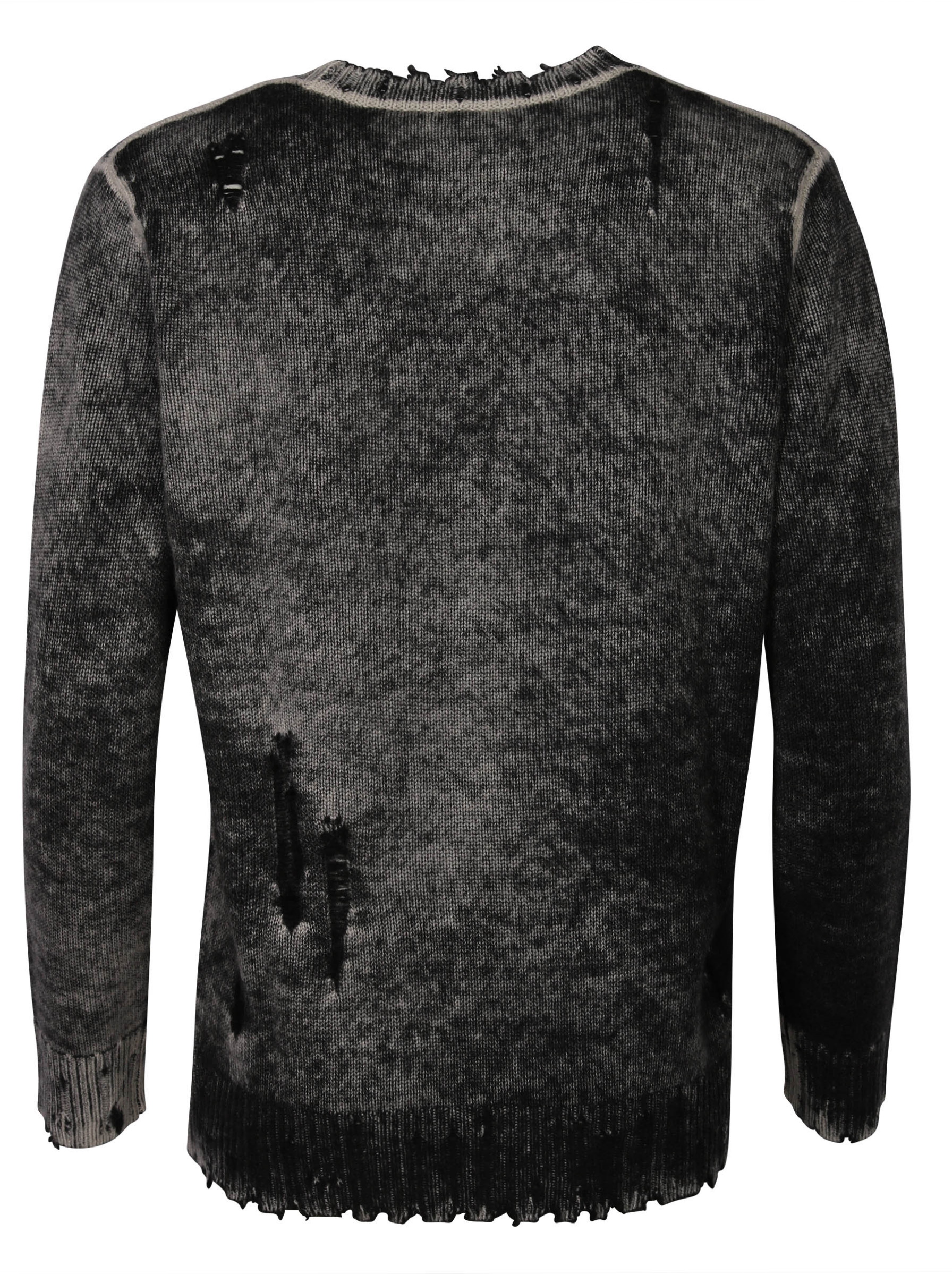 R13 Cashmere Crewneck Sweater Faded Black S