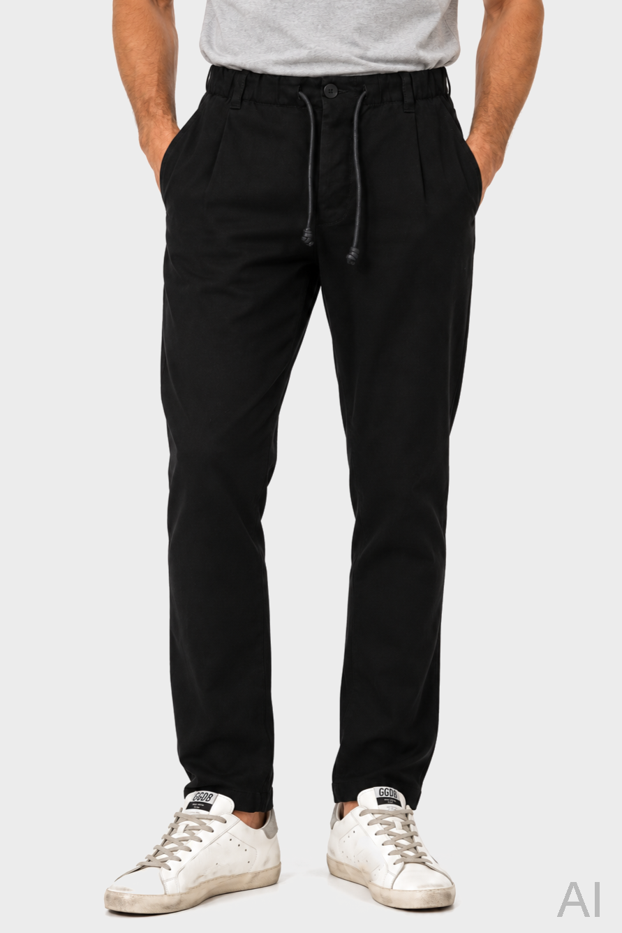 TRANSIT UOMO Cozy Drawstring Pant in Black