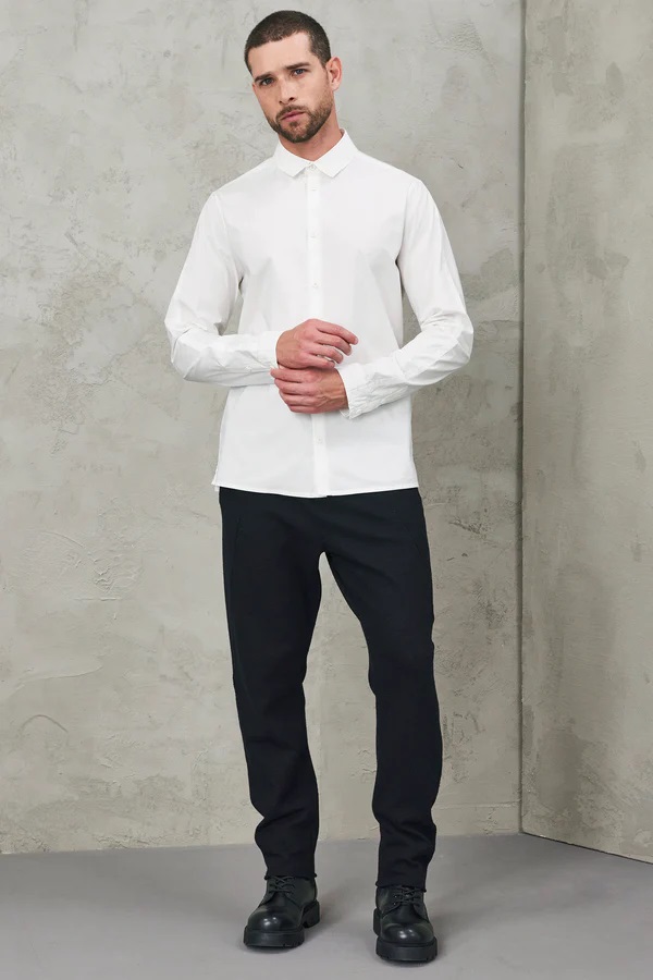 TRANSIT UOMO Cotton Stretch Shirt in White