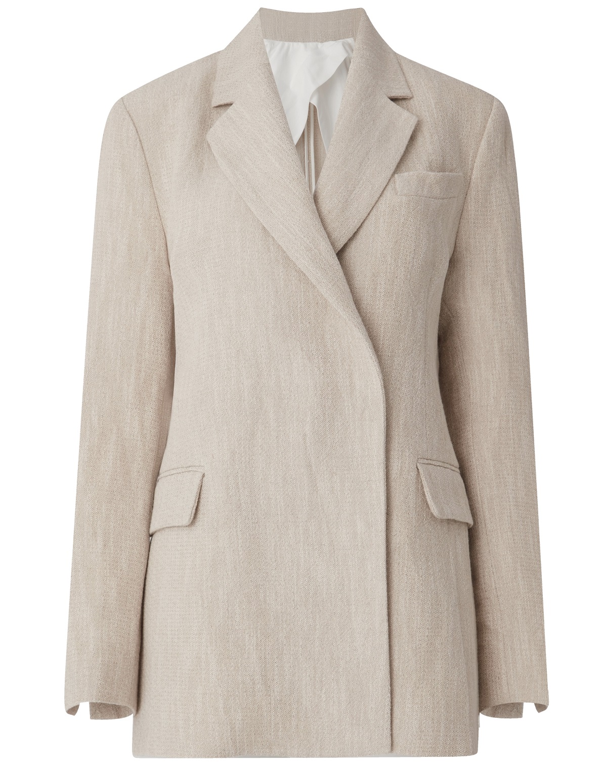 DAGMAR Classic Linen Blazer in Light Sand Beige 36