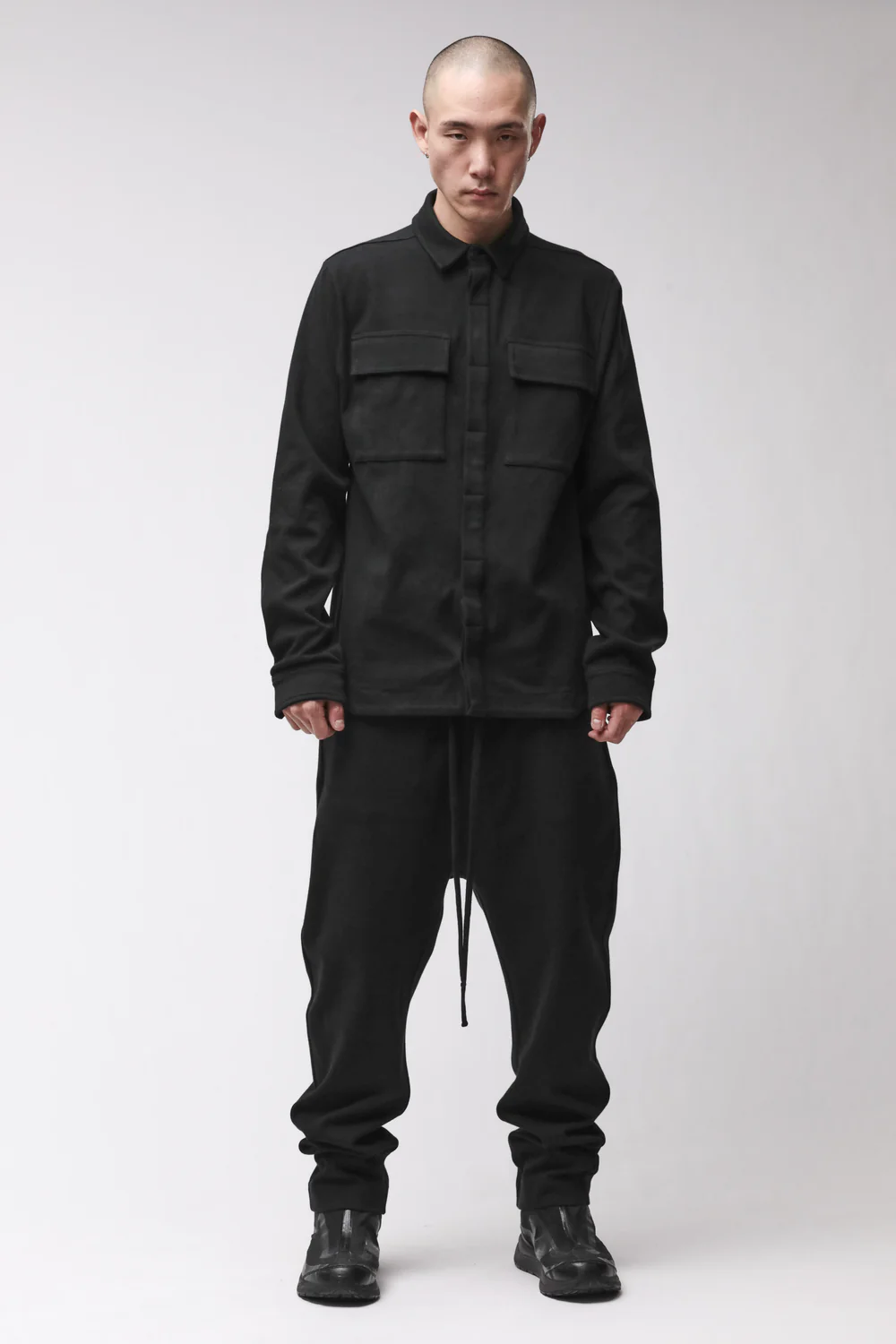 THOM KROM Heavy Cotton Overshirt in Black