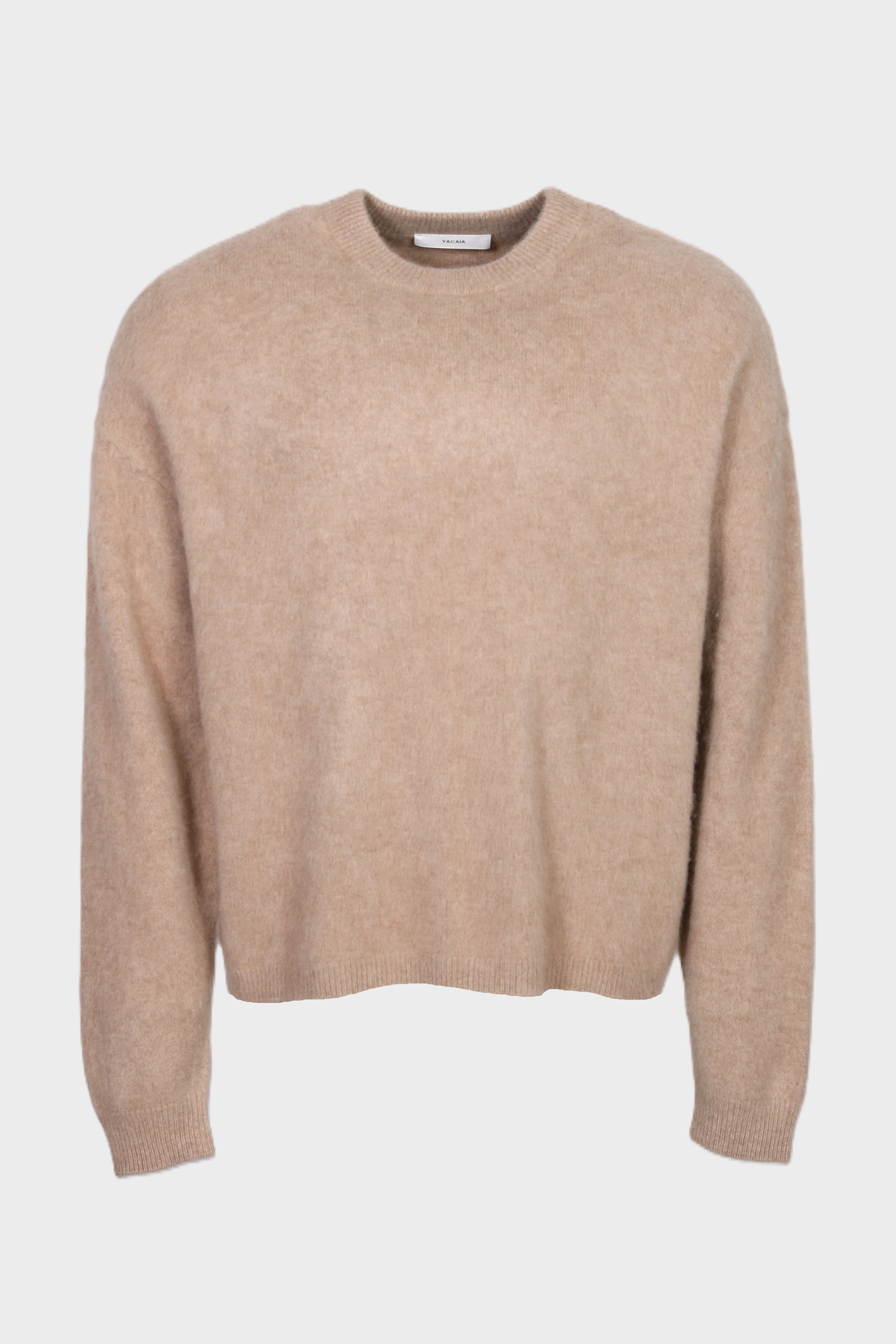 YACAIA Oversize Brushed Cashmere Sweater in Camel