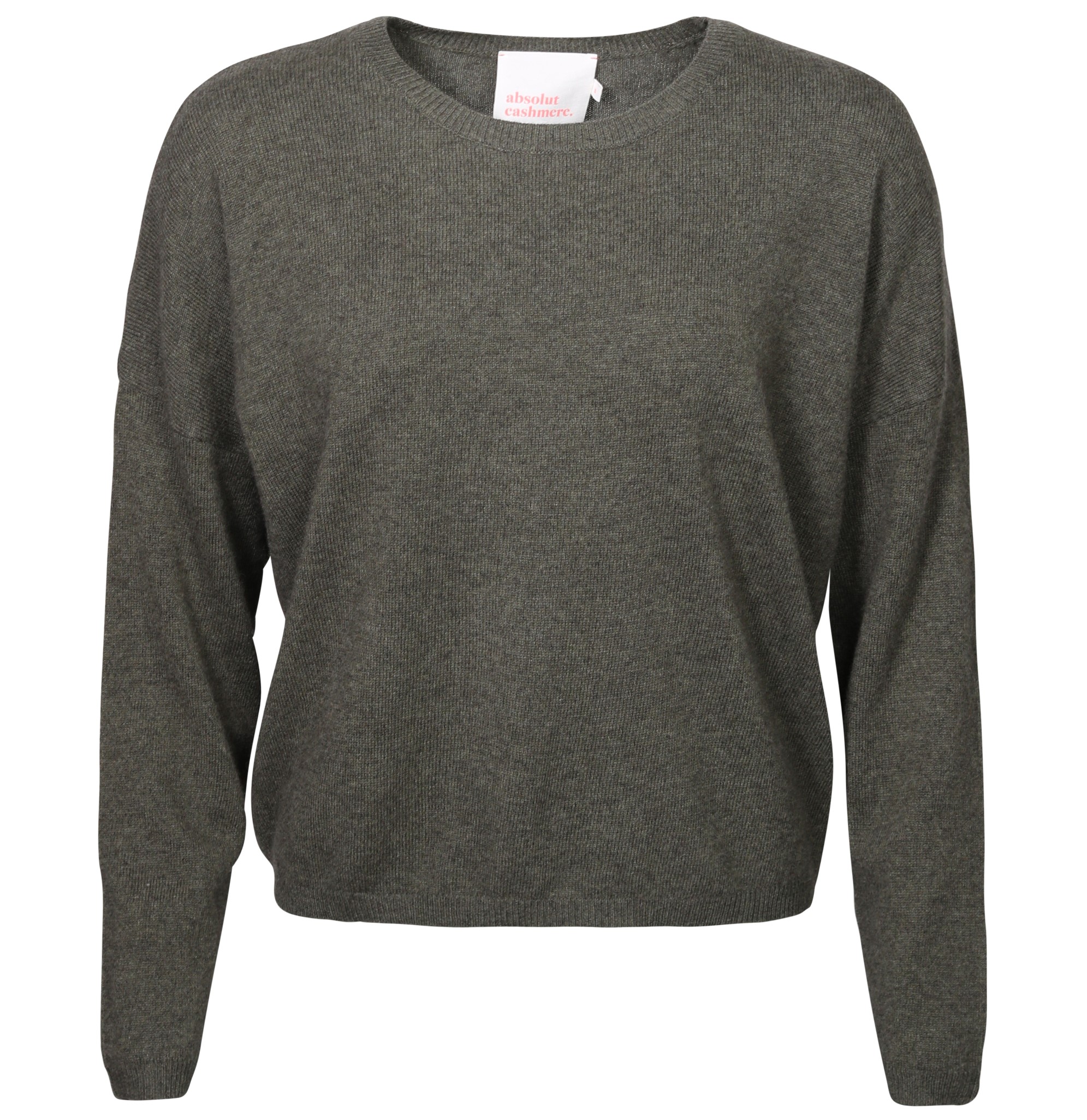 ABSOLUT CASHMERE Round Neck Sweater Kaira in Khaki Melange