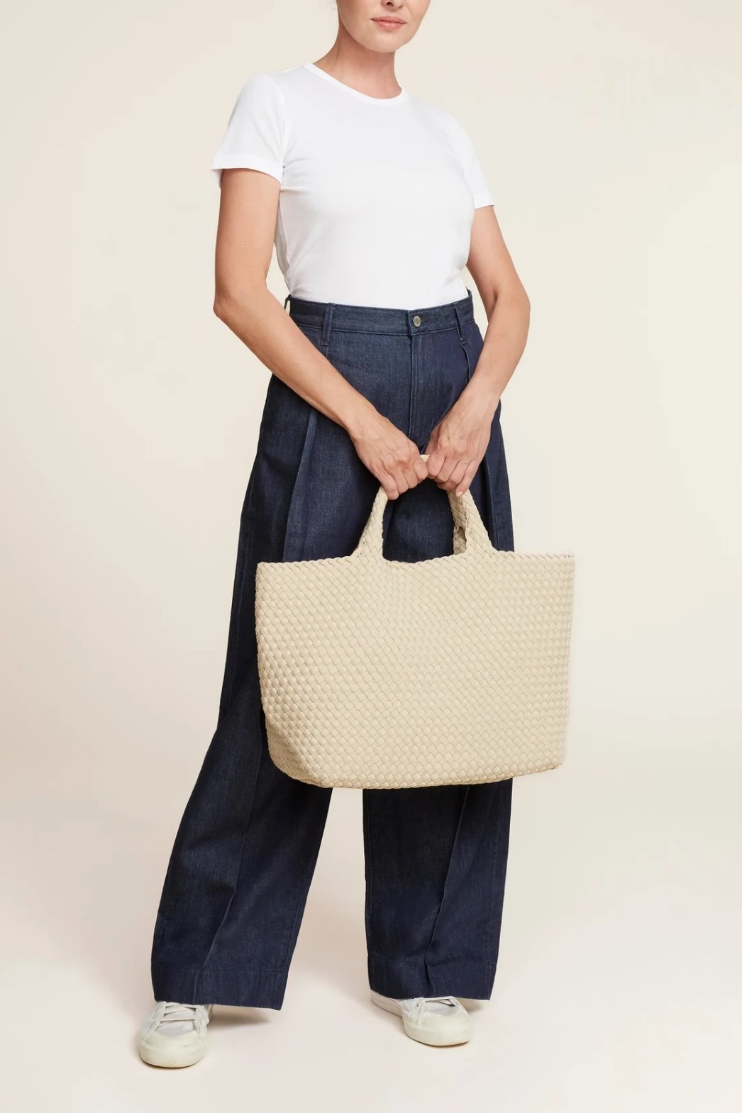 NAGHEDI Handwoven Large Tote St. Barth in Ecru