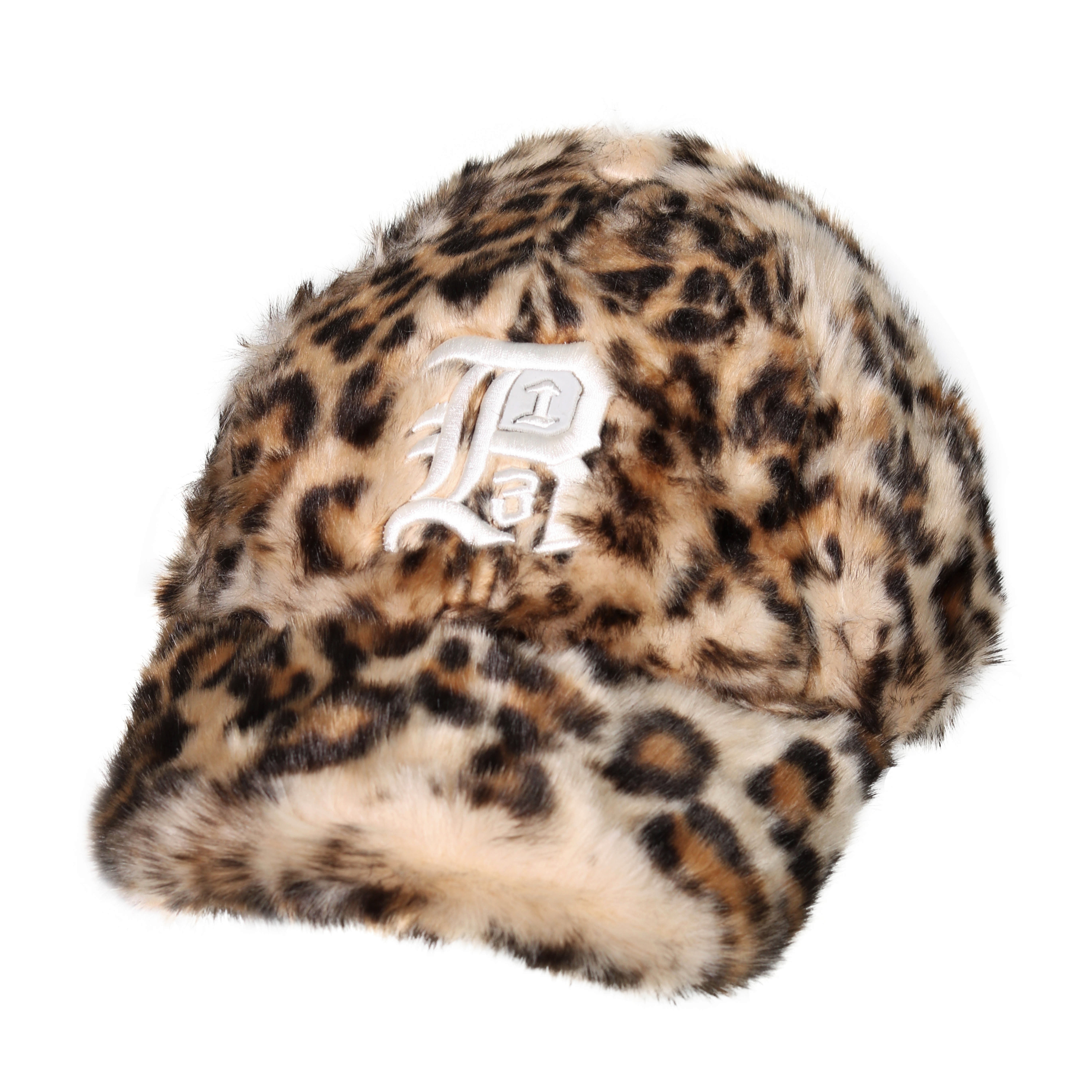 R13 Fur Basball Cap in Leopard