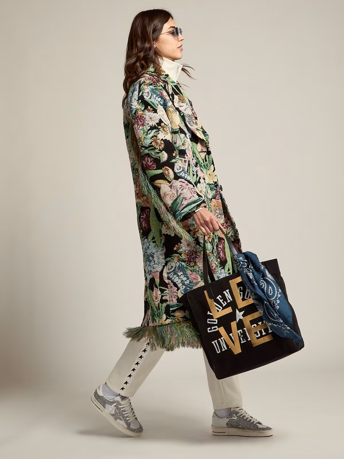 GOLDEN GOOSE Stardan Glitter in White/Silver