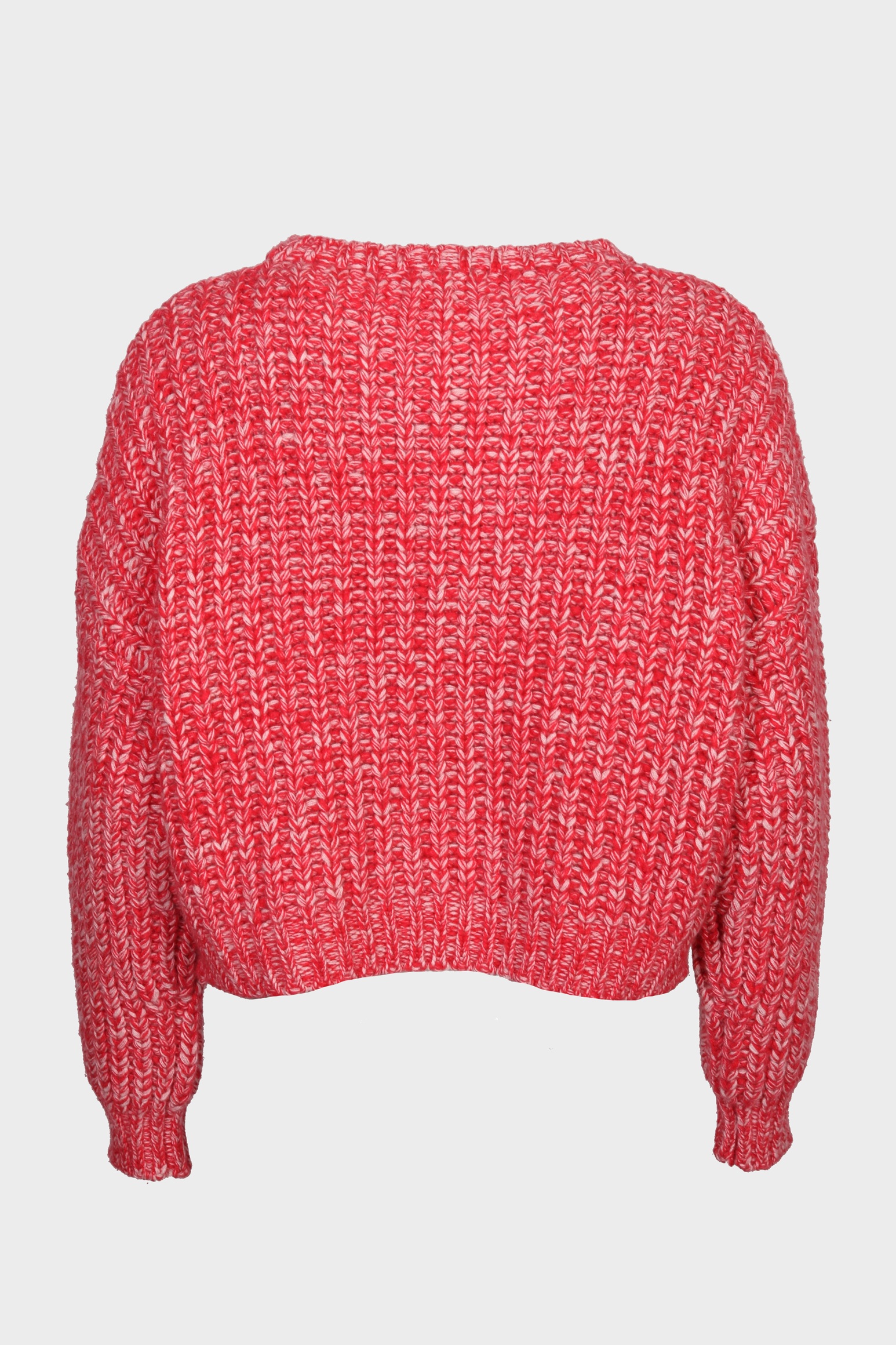 WARM ME Amaya Cropped Heavy Cashmere Sweater in Red Melange