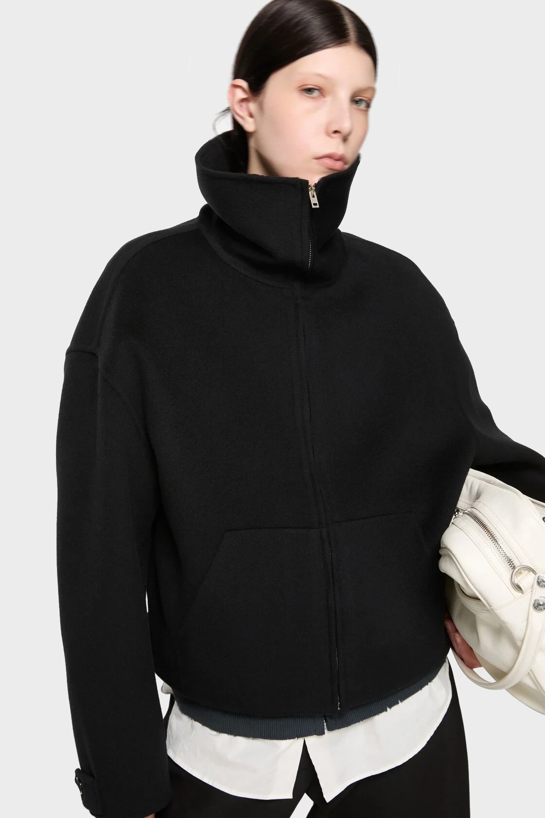 ACNE STUDIOS Boxy Fit Wool Jacket in Black
