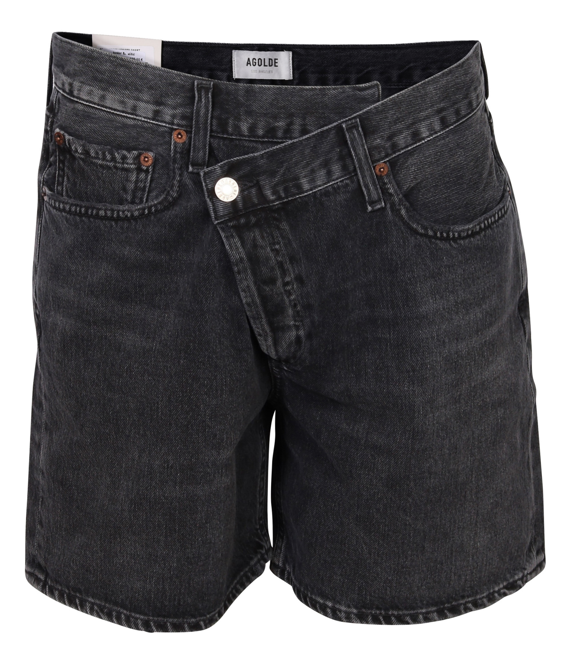 Agolde Criss Cross Upsized Short Black Washed