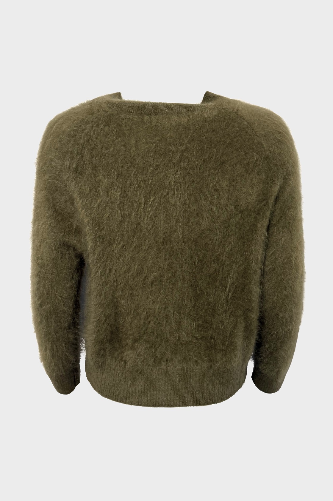 FLONA Cropped Brushed Cashmere Sweater in Forest