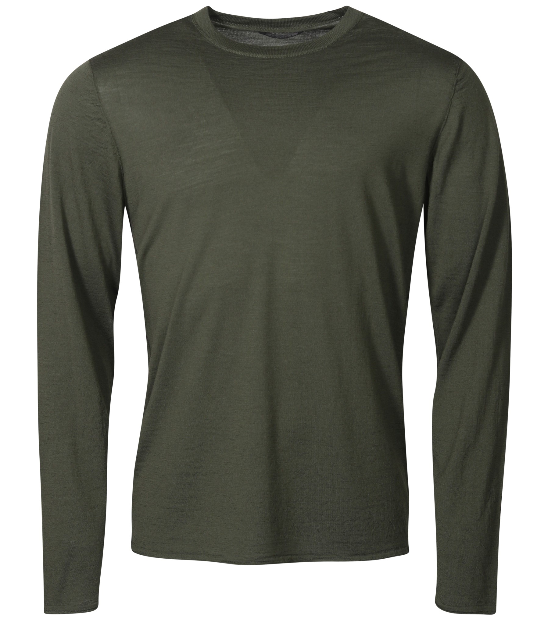 TRANSIT UOMO Super Fine Knit Pullover in Olive