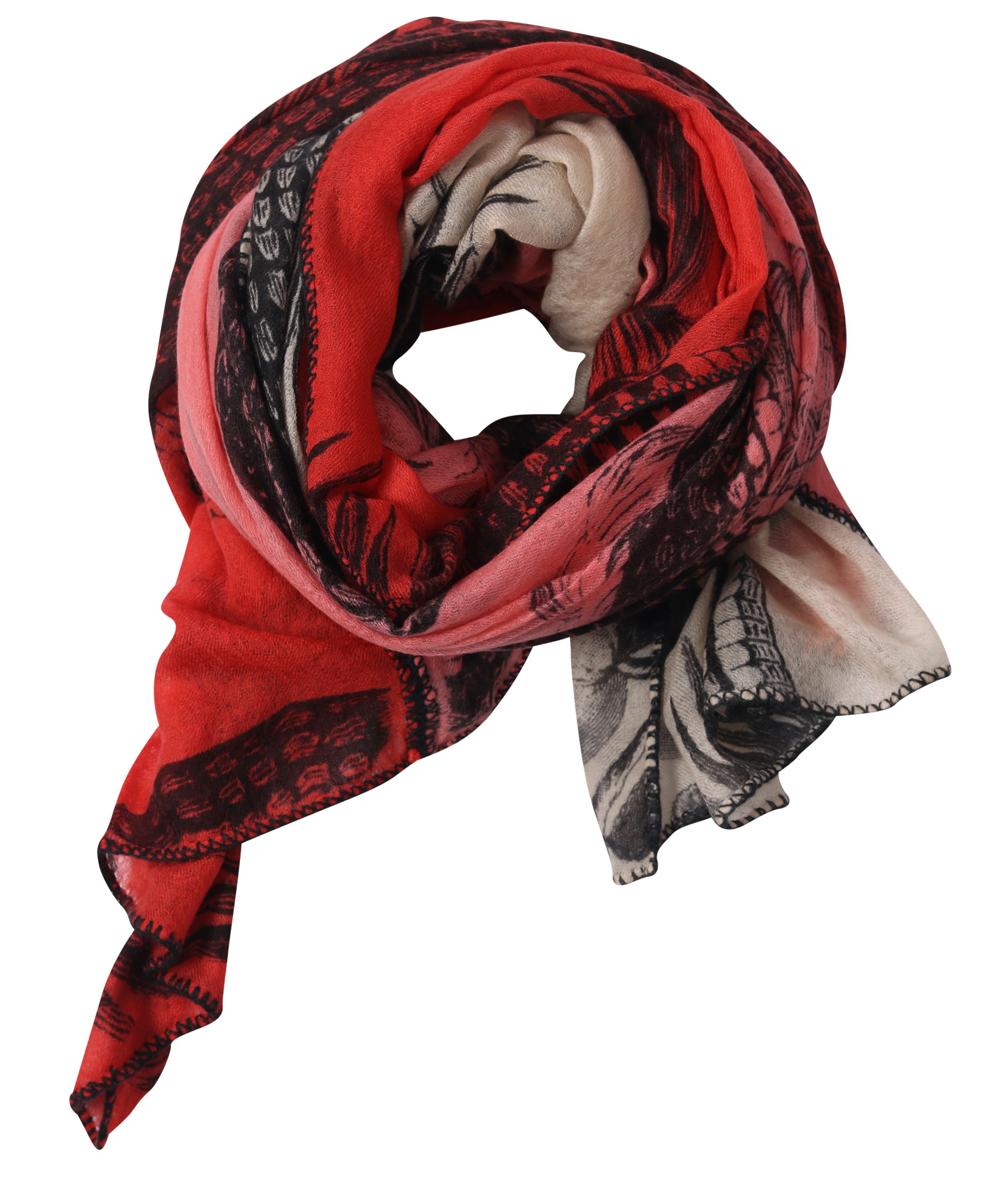 Friendly Hunting Cashmere Patch Scarf Multicolour
