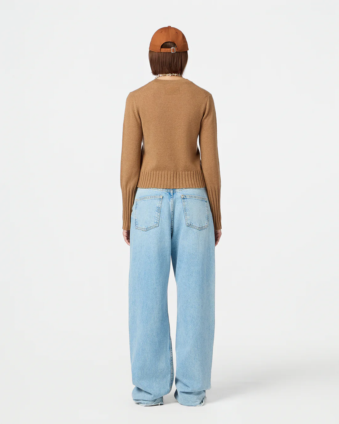 GUEST IN RESIDENCE Shrunken Crewneck Sweater in Almond
