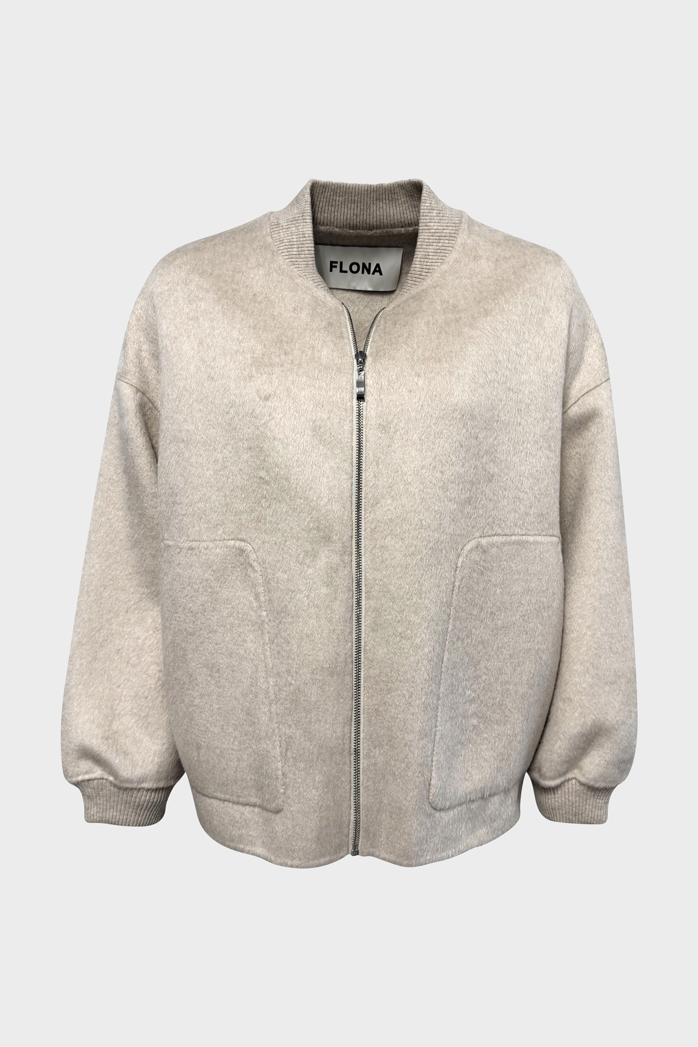 FLONA Bomber Jacket in Light Beige Melange FLONA Bomber Jacket in Light Beige Melange