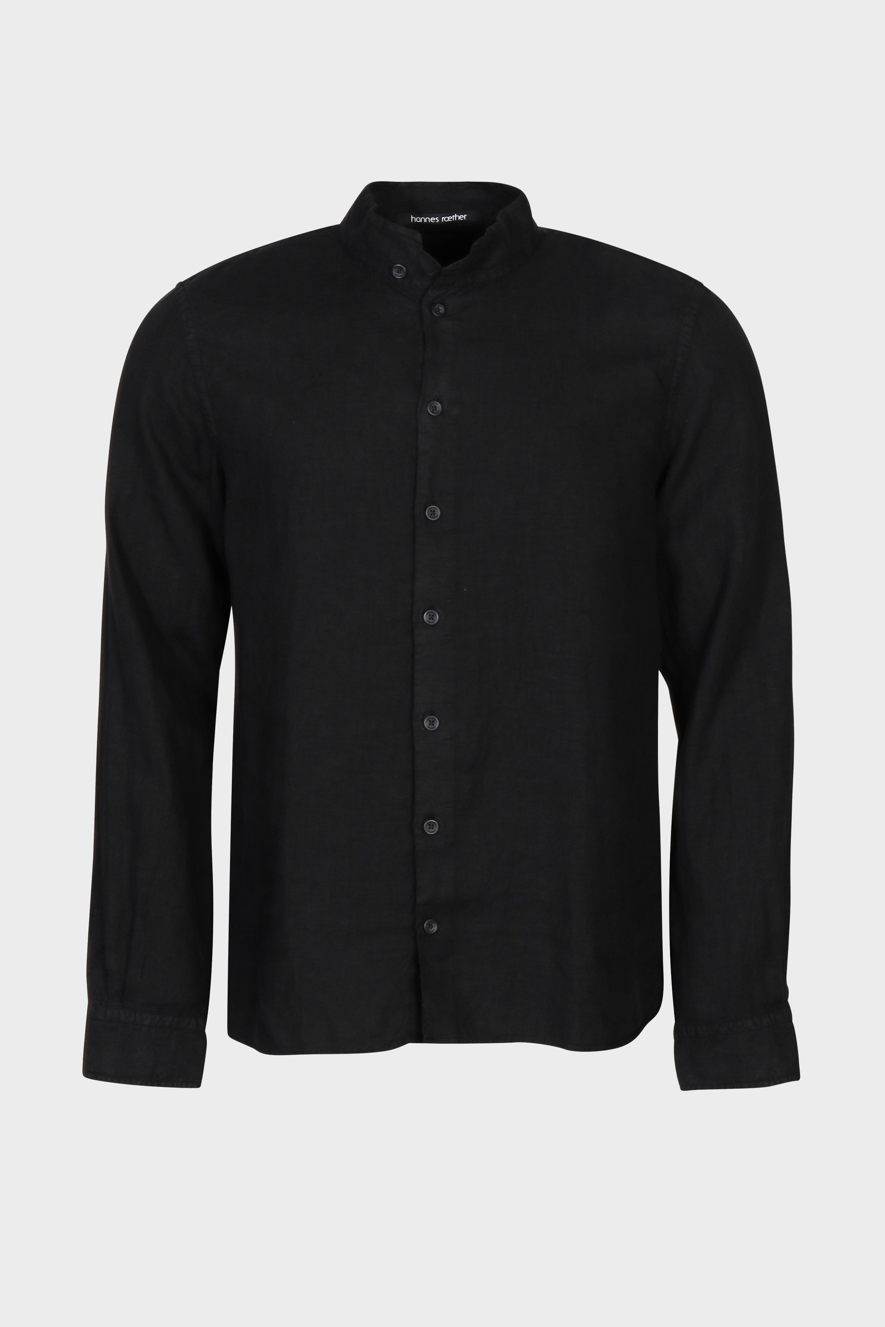 HANNES ROETHER Linen Shirt in Black L