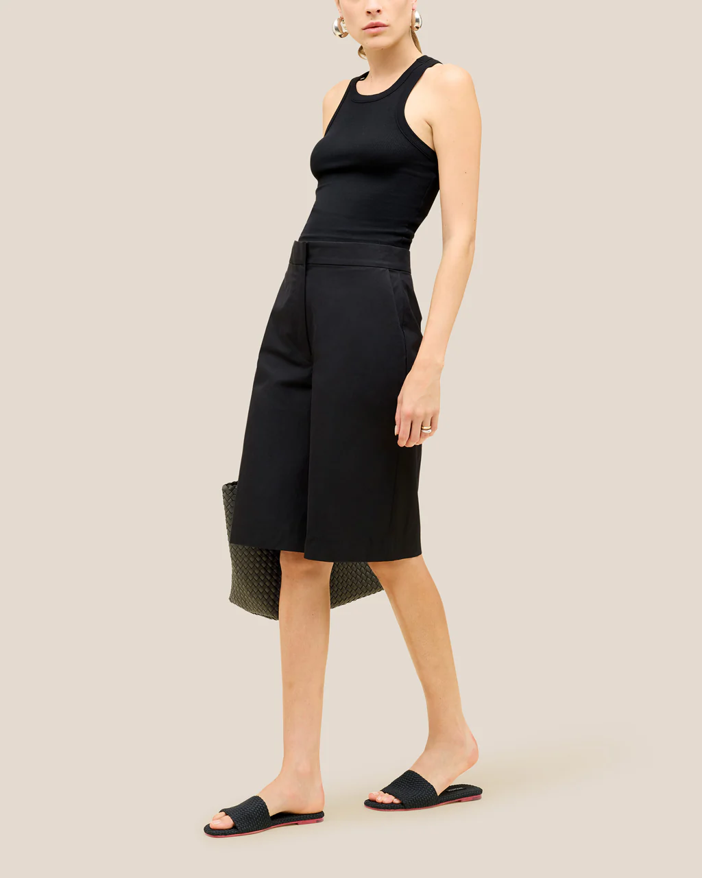 NAGHEDI Handwoven St.Barths Slide in Black