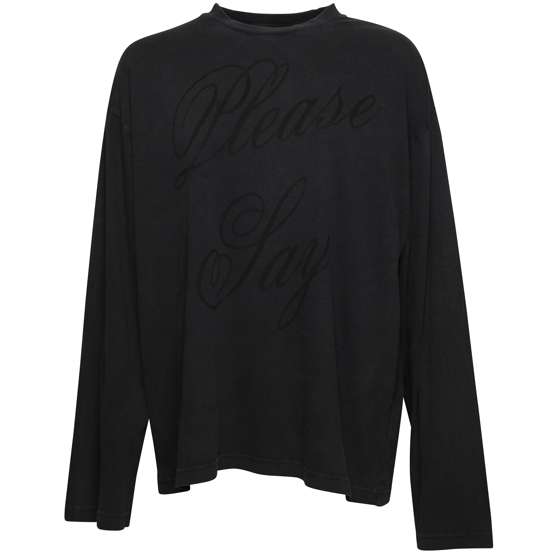 Acne Studios Oversize ''Please Say Yes'' Longsleeve in Faded Black S