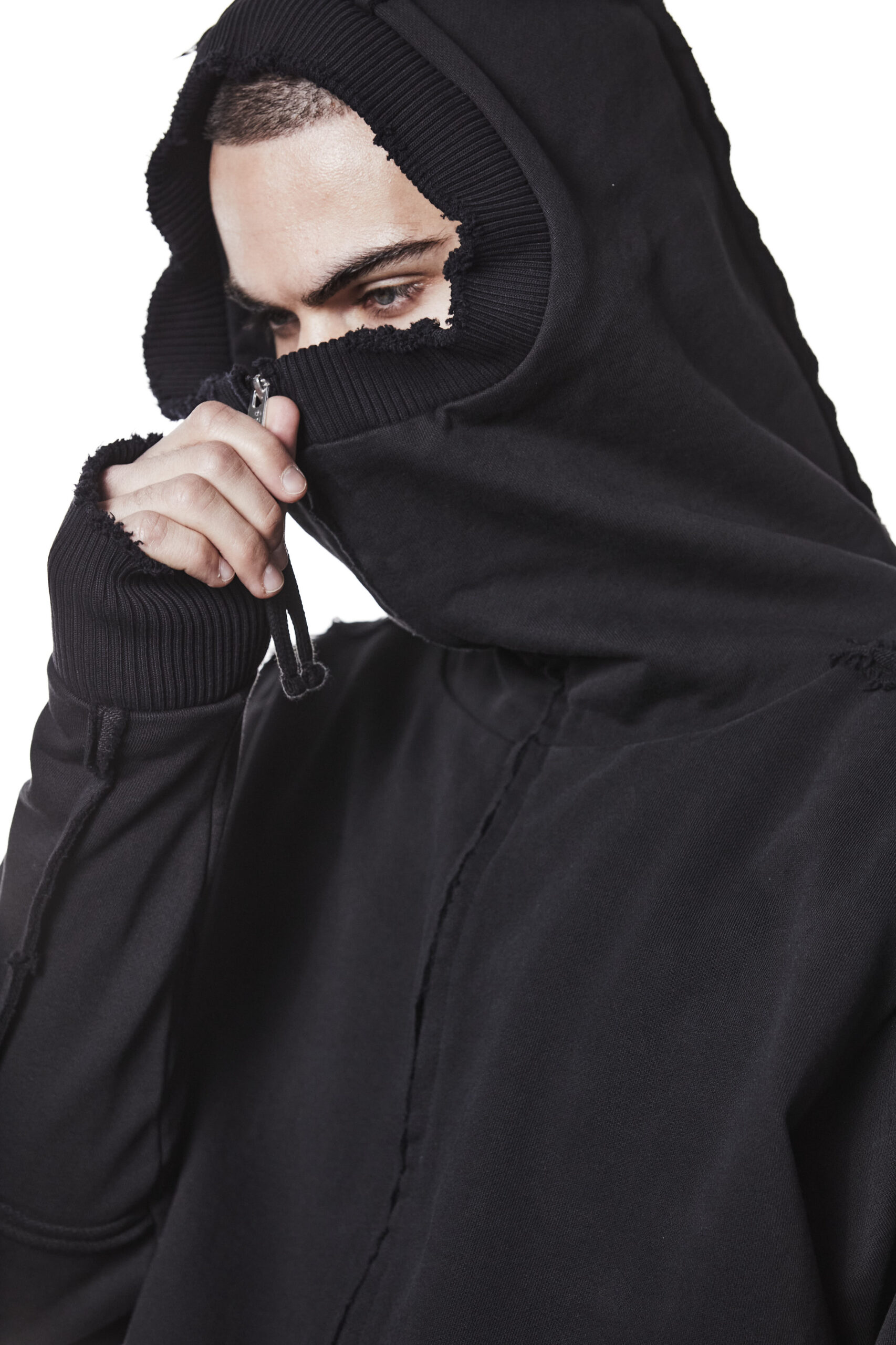 THOM KROM Oversize Zip Hoodie in Black