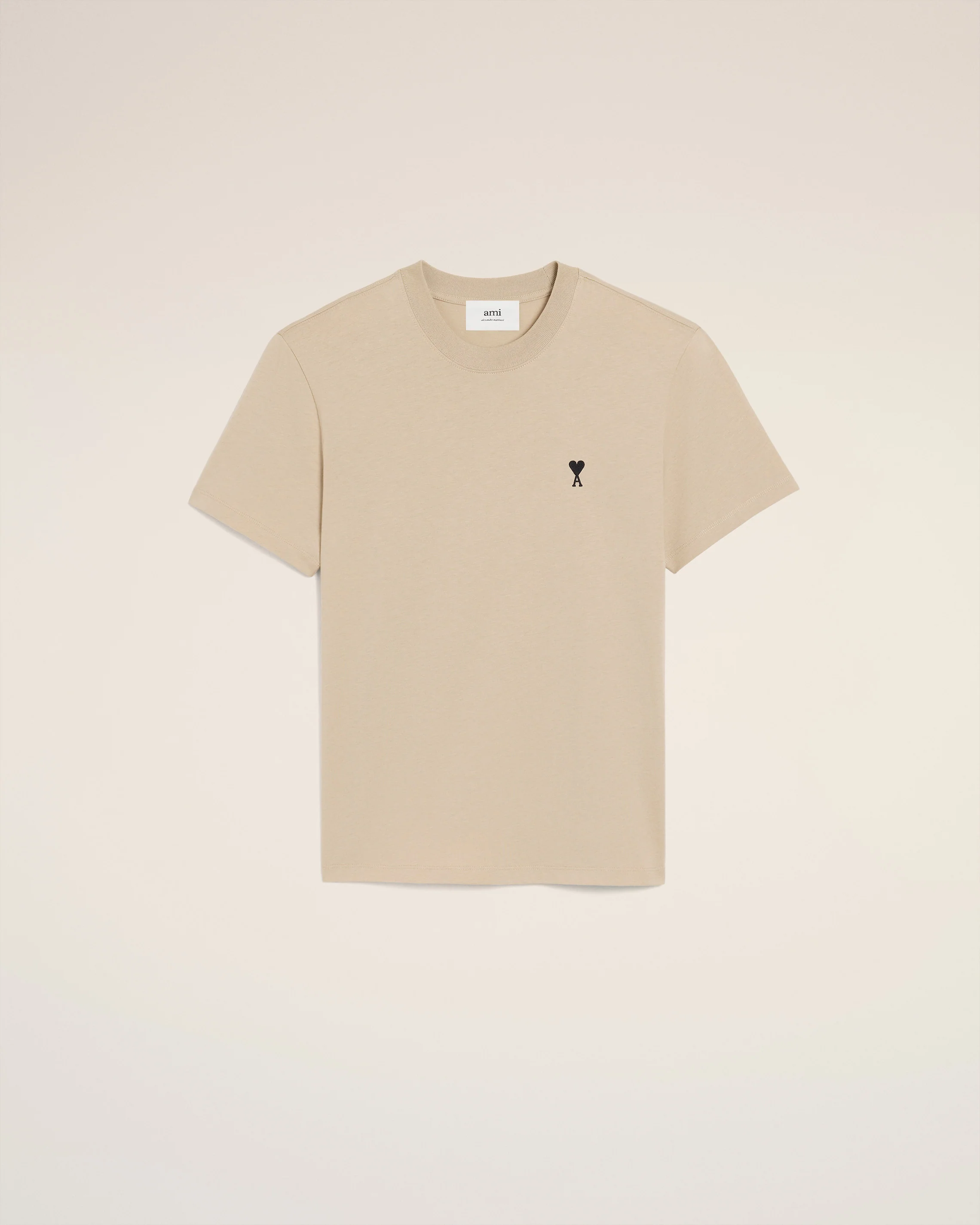 AMI PARIS de Coeur Logo T-Shirt in White Coffee/Black Logo
