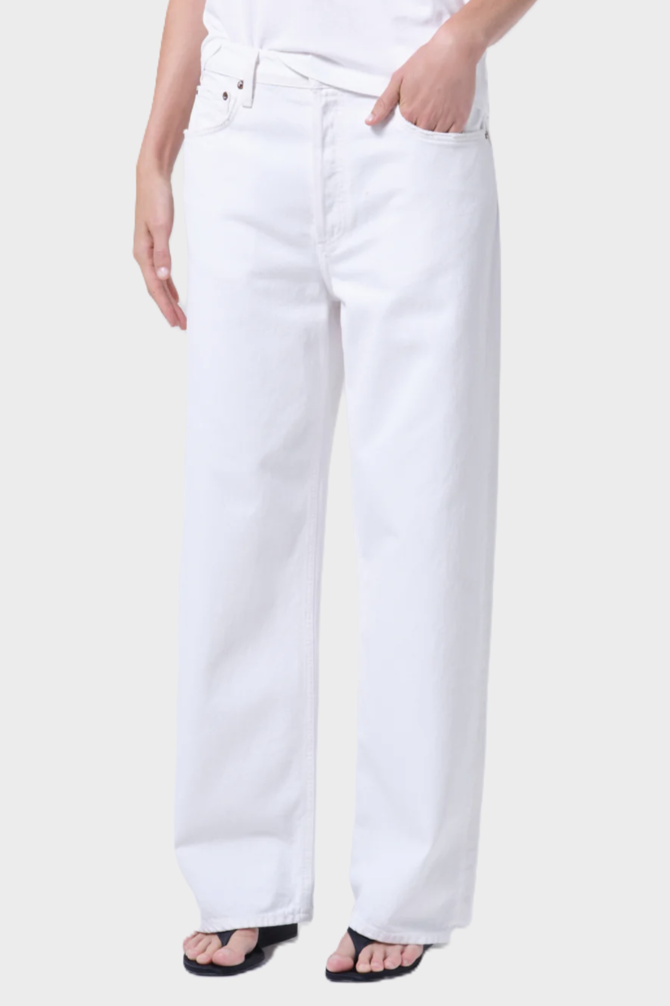 AGOLDE Low Slung Baggy in White