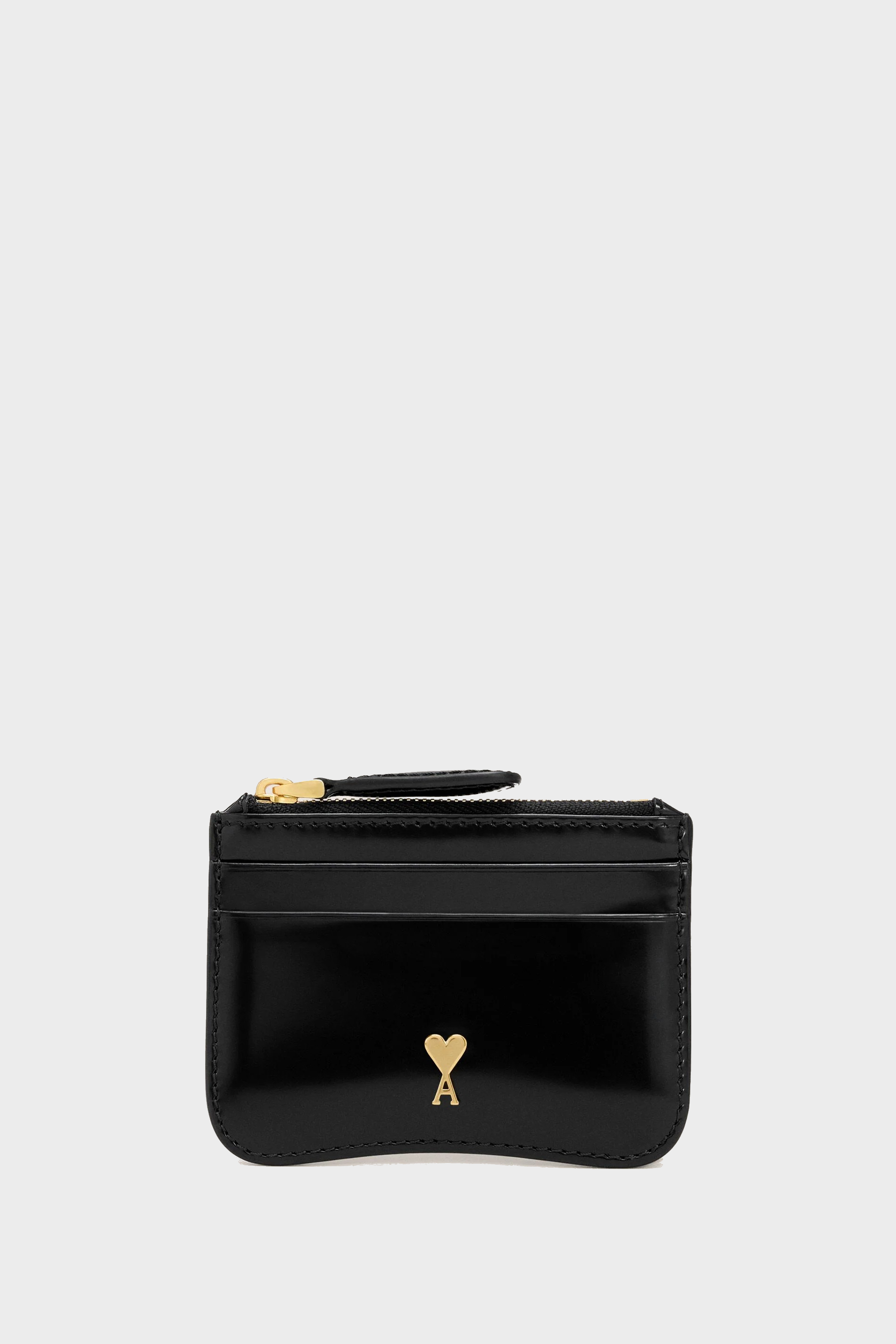 AMI PARIS Zipped Card Holder in Black