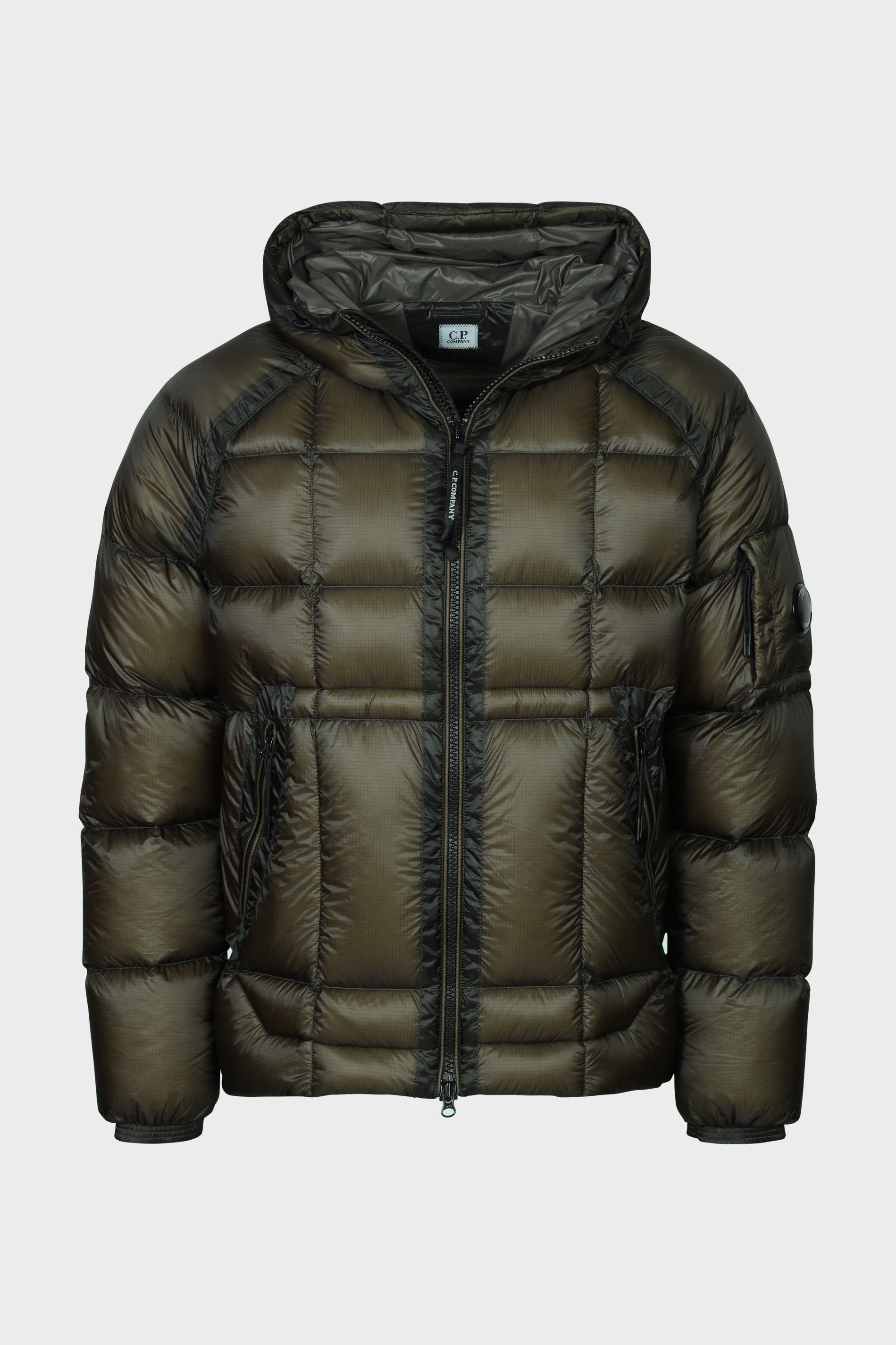 C.P. COMPANY D.D. Shell Hodded Down Jacket in Ivy Green