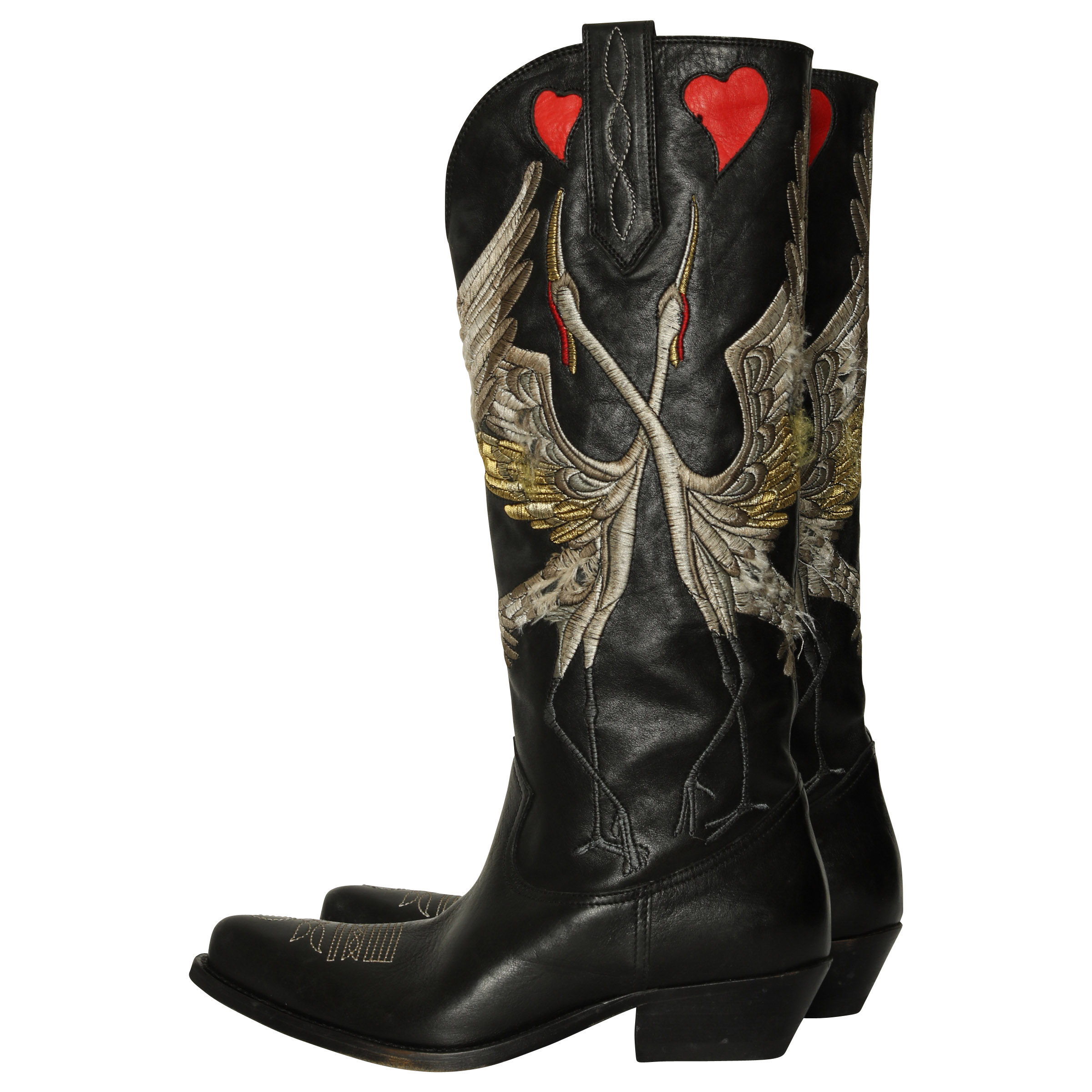 Golden Goose Boots Wish Star Black Love