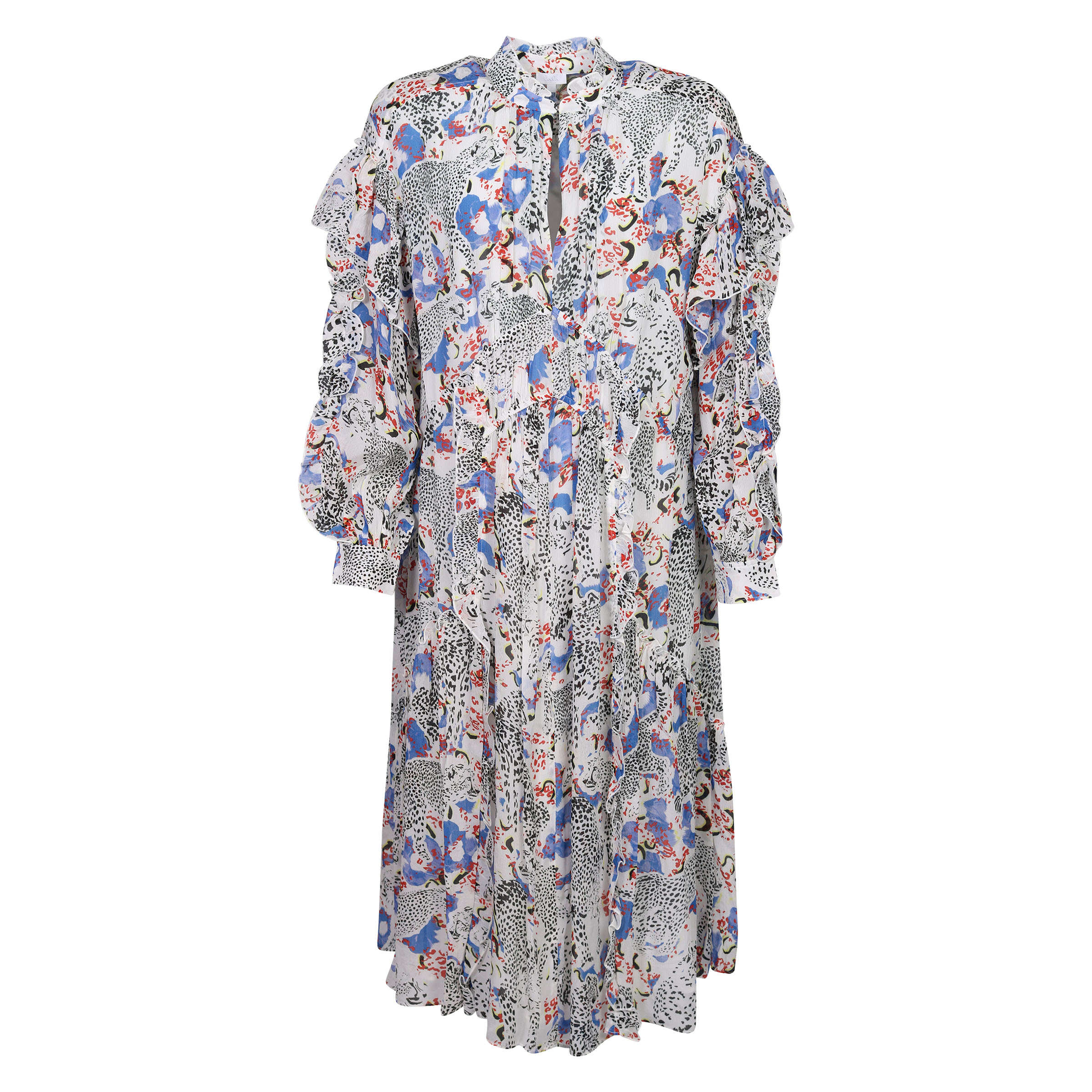 Lala Berlin Dress Diba Blue Cheetah