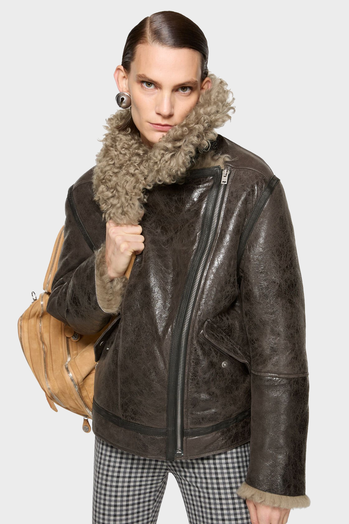 ACNE STUDIOS Shearling Jacket in Brown